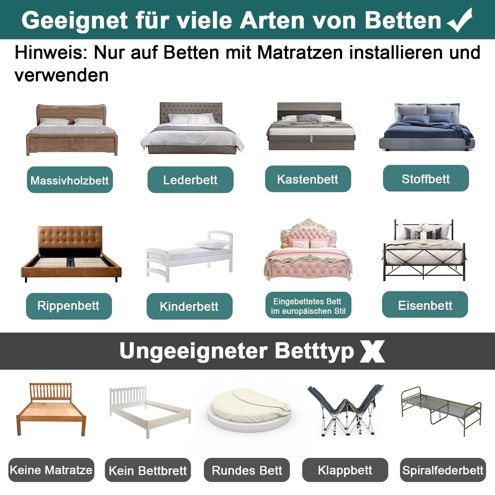 ACXIN Barrera de cama para bebé, protección contra caídas, barandilla de cama ajustable, altura ajustable, para cama familiar y cuna - 4 x 50 cm, color gris lino