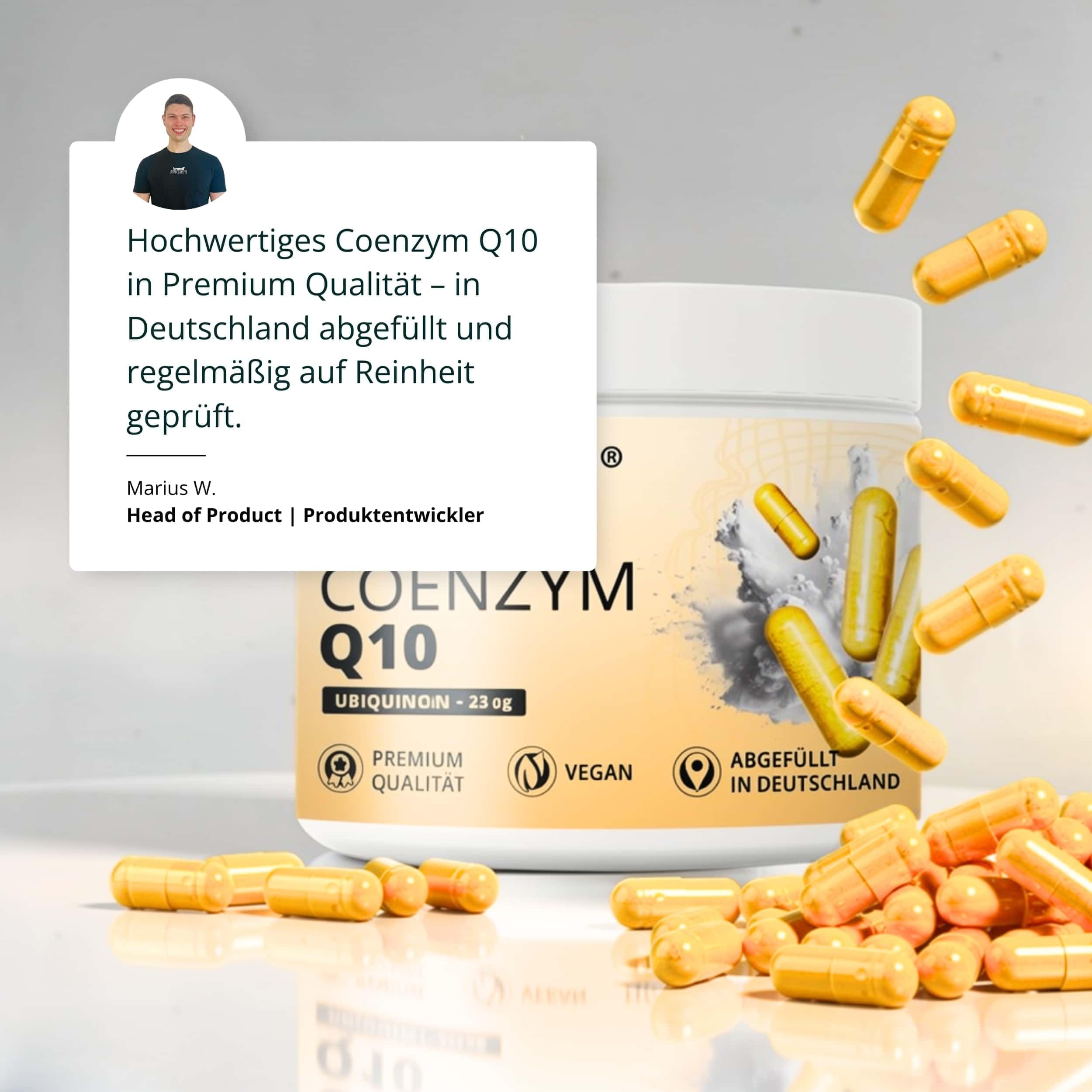 Coenzym Q10 Kapseln hochdosiert – Q10 Ubiquinon 200mg pro Kapsel – coq10, Stoffwechsel Kapsel, Energieproduktion, hohe Dosierung – Vegan & abgefüllt in Deutschland – 120 Q10 Kapseln – laborgeprüft