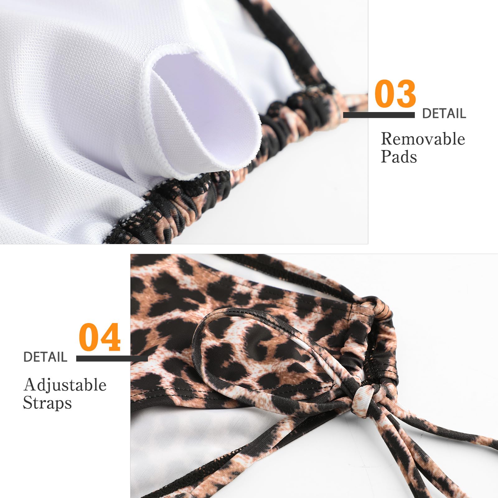 Genfien Damen Bikini Set V Ausschnitt Triangel Bikini Sexy Low Waist Bademode Zweiteiliger Badeanzug Swimsuit