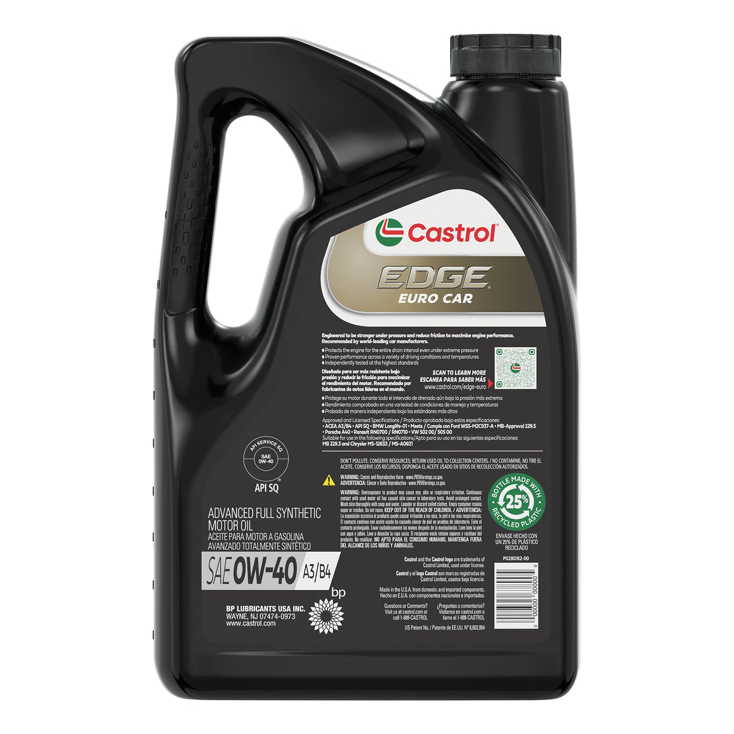 Amazon.com: Castrol Edge Euro 0W-40 A3/B4 Advanced Full Synthetic