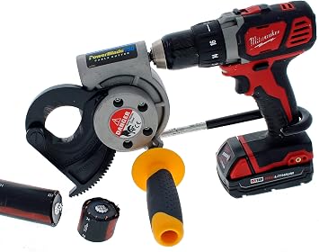 IDEAL Electrical 35-078 PowerBlade Drill-Powered Cable Cutter, Cuts 750 MCM Copper / 1000 MCM Aluminum, 1-1/2 Jaw, Fits 3/8 Drill, Heavy-Duty Electrician Wire Cutting Tool