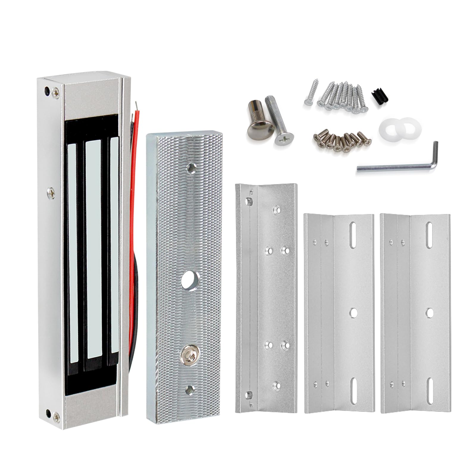 Verrou électromagnétique pour Porte Simple 180 kg avec Support de Fixation ZL DC 12 V Serrure magnétique NC pour systèmes de contrôle d'accès