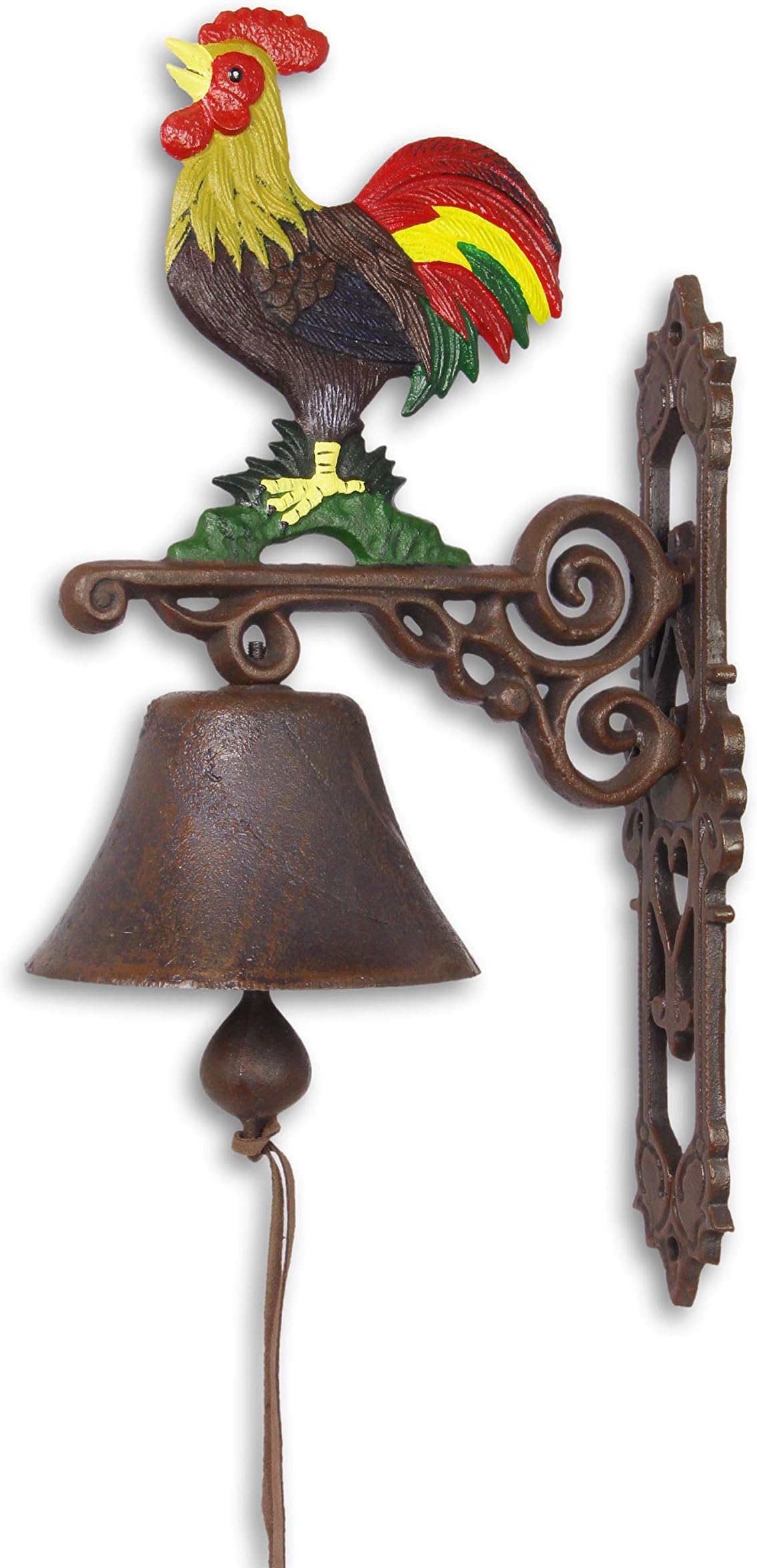 Chicken Wall Doorbell Bell Cast Iron Set of 2 Country House Design Height 38,5 cm