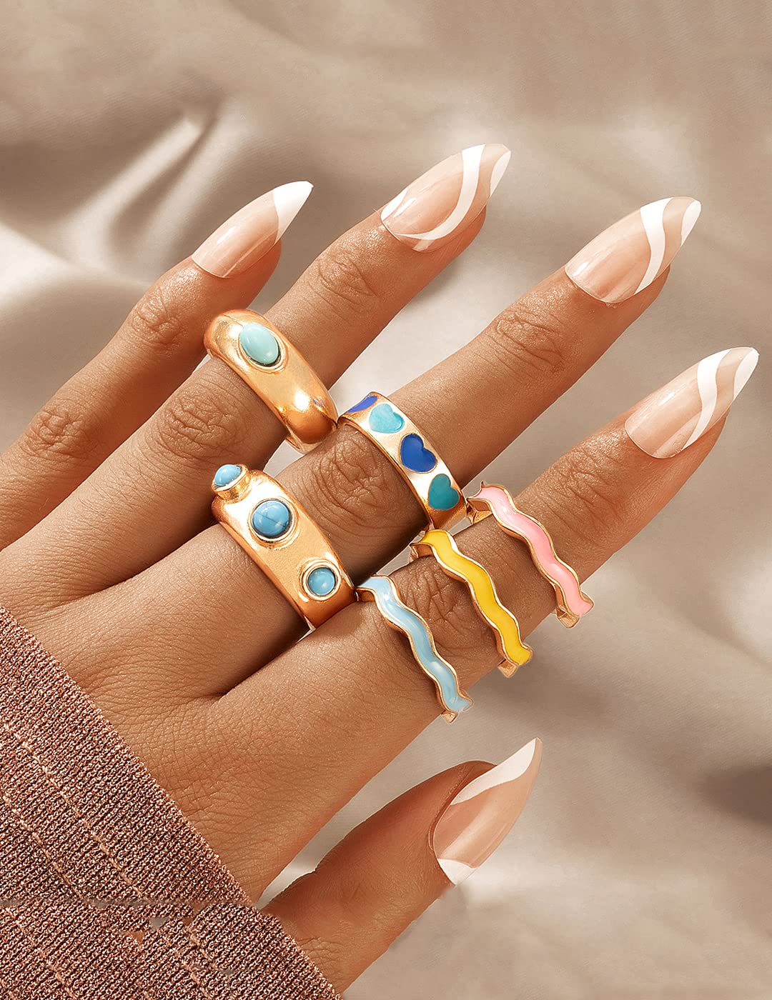 Stack Tone Enamel Ring for Women