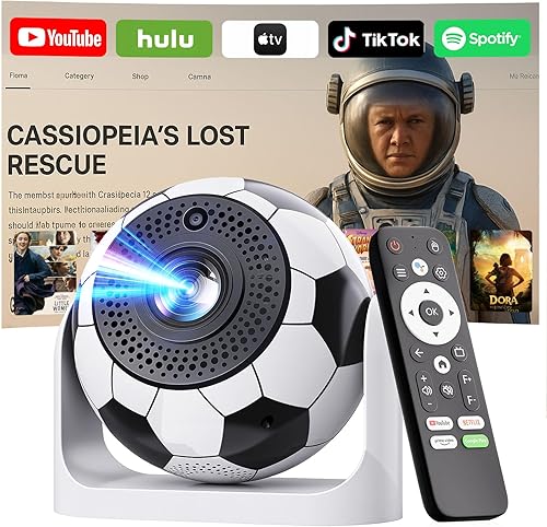 Mini proyector con WiFi y Bluetooth enfoque automático y proyector portátil inteligente Keystone vertical Android 13 con aplicaciones integradas