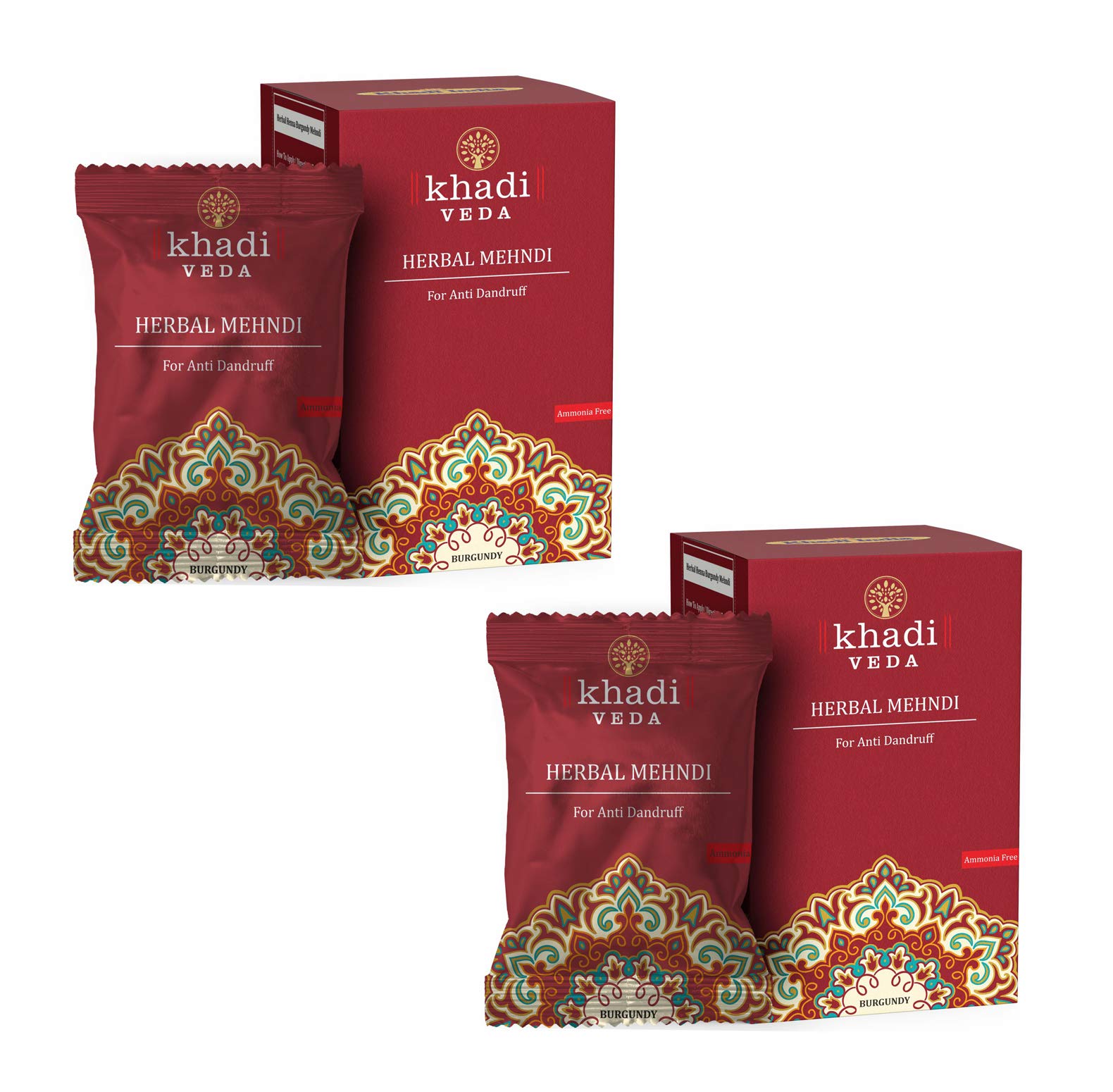 Khadi Veda Herbal Mehndi Henna Powder 100gm each (Pack of 2)(Burgundy)