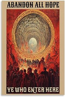 Dante’S Inferno Divine Comedy Canvas Printed Painting Posters And Wall Art Pictures Are Used For Room Aesthetics And Decoration16x24inch(40x60cm)
