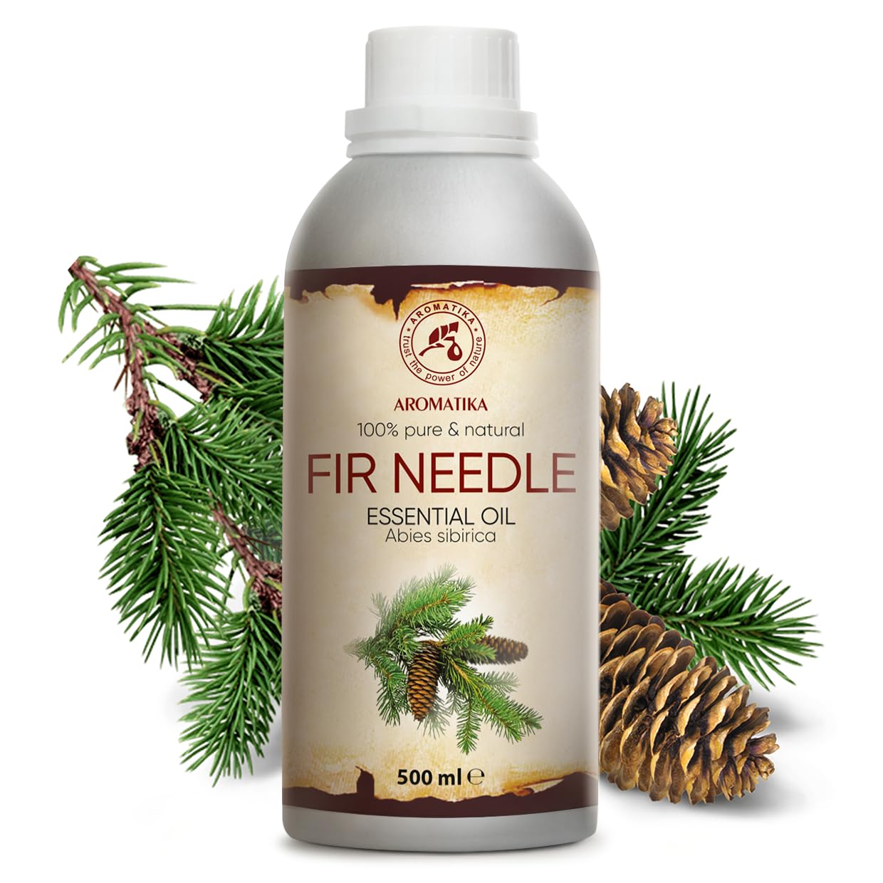 Siberian Fir Needle Essential Oil 500ml - Abies Sibirica - Christmas Aroma - Fir Pure & Natural Oil 100% - Coniferous Aroma for Sauna - Body Care - Wellness - Massage - Diffuser - Room Fragrance