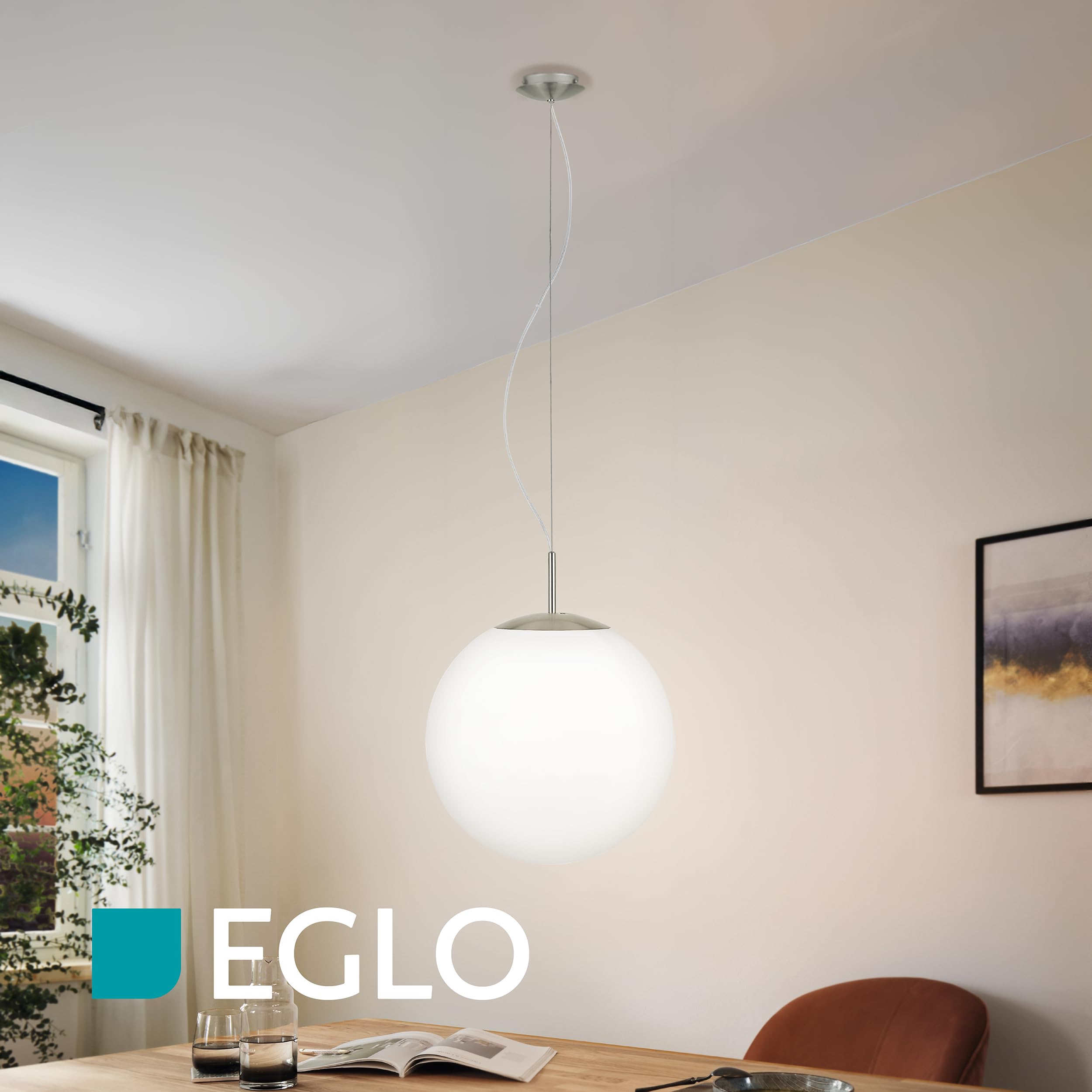 LANTING Hanglamp Eettafel Glas 3-Vlam, Glas E27 Hanglampen voor Eetkamer Moderne Hanglamp Hoogte Verstelbare Eettafel Lamp Hanger Zilver Grijs Lamp Hanger Hanglamp Hanglamp (20CM
