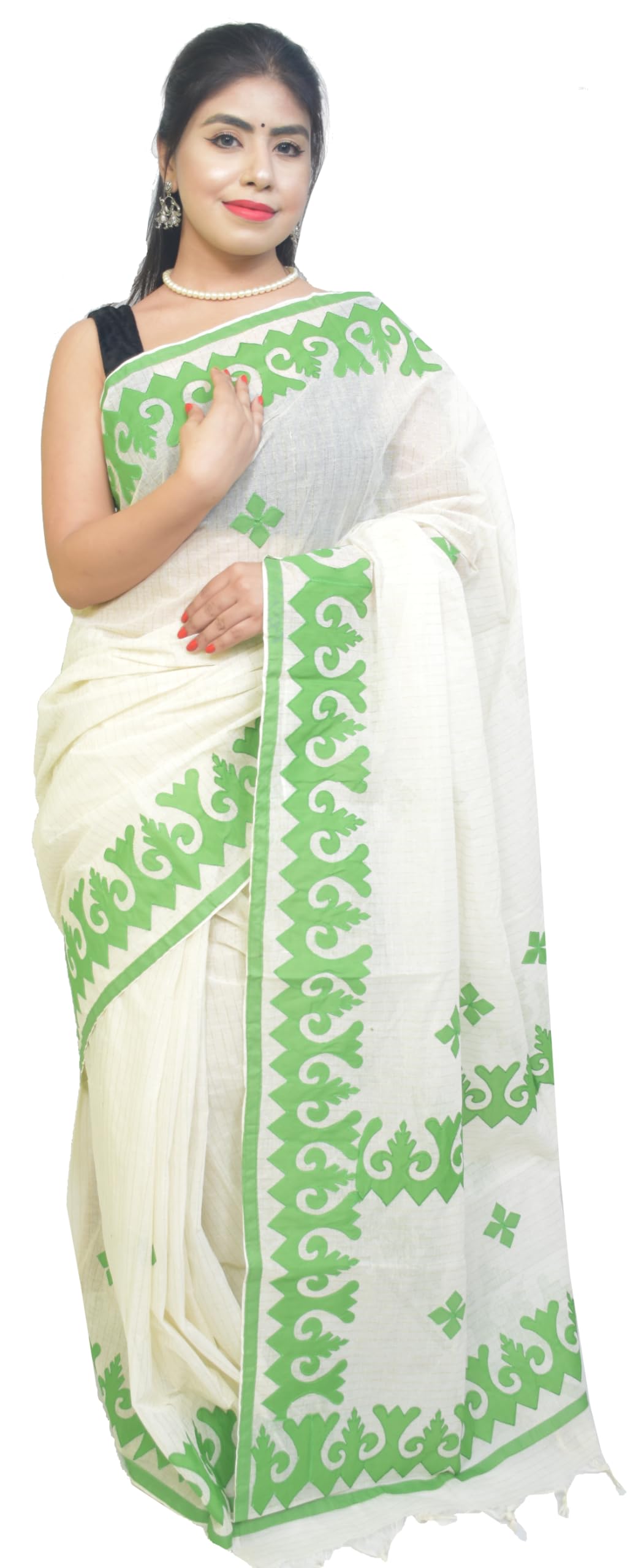 kheyali boutique Applique Embroidered Tant Cotton Sari-picture-21