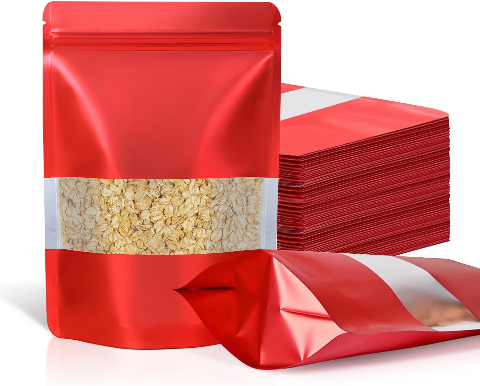 Multicapa Prensa Bolsas De Papel Kraft De 100 Piezas, Bolsas Pouch Con Ventana Y Cierre Papers Please