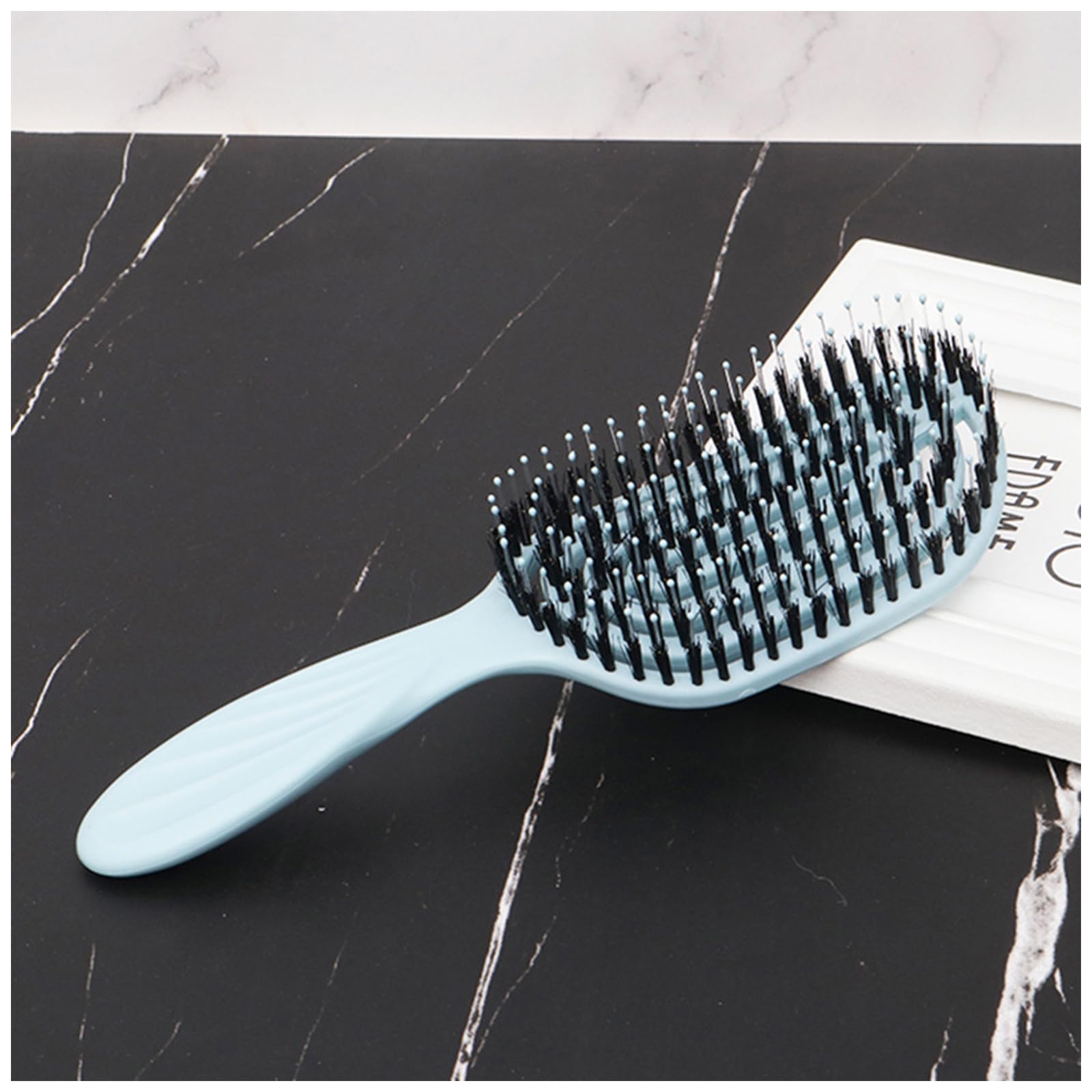 Boar Bristle Hair Brush - Homiladi Frizz Control & Anti Static Detangling Comb, Blue - Image 4