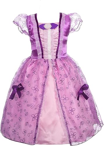 Dressy Daisy Disfraz de princesa para niña pequeña disfraz de Halloween fiesta de cumpleaños color morado