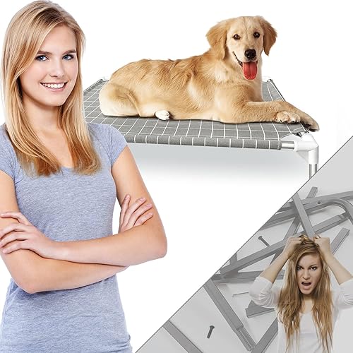 Miniatura 6 de Cama elevada para perros, cuna para mascotas, camas para perros medianos  Cama elevada desmontable para perros medianos para perros medianos