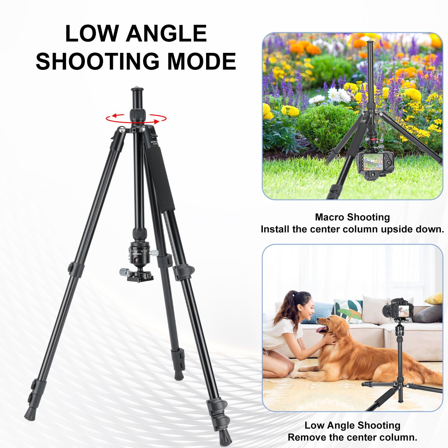 Koolehaoda Trípode para cámara, trípode plegable de aluminio de 70 pulgadas, trípodes de viaje ligeros para cámara con cabezal de bola de 360°, capacidad de carga de 22 libras para cámara DSLR y