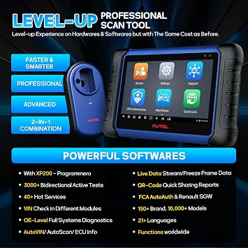 Autel Scanner IM508S OBD2 Scanner, 40+ Service, All System Diagnostic Tool | 2026 Bidirectional 3000+ Active Test, with XP200 Programmer, Smart & Expert Mode, Up of MK900BT MK808S MX808S, FCA AutoAuth