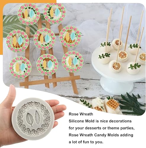 Miniatura 3 de Sijiangmold Moldes de silicona para coronas de rosas guirnalda de flores molde para fondant para bodas fiestas de San Valentín decoración de