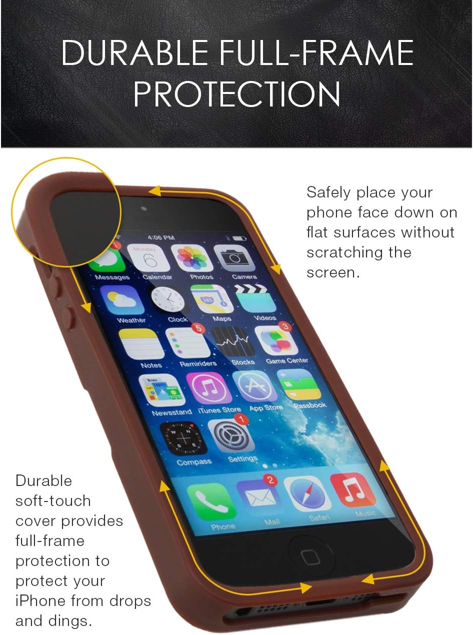 70% оƒƒ Evеrуthіng Smartish iPhone 5/5s/SE (2016) Wallet Case - Q Card Case for iPhone 5/5s/SE (2016) [Protective Slim Cover] [Silk] - Brown Fabric