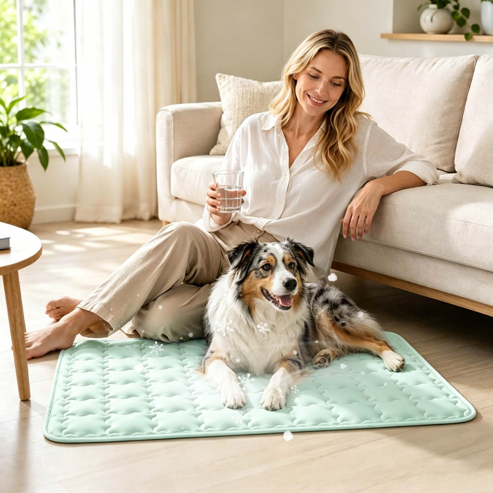 Dog Cooling Mat 45x35cm, Scratch-Resistant & Durable, Non-Toxic & Foldable Cooling Mat for Dogs, Easy to Clean Pet Cool Mats, Suitable for Indoor, Outdoor And Car Use