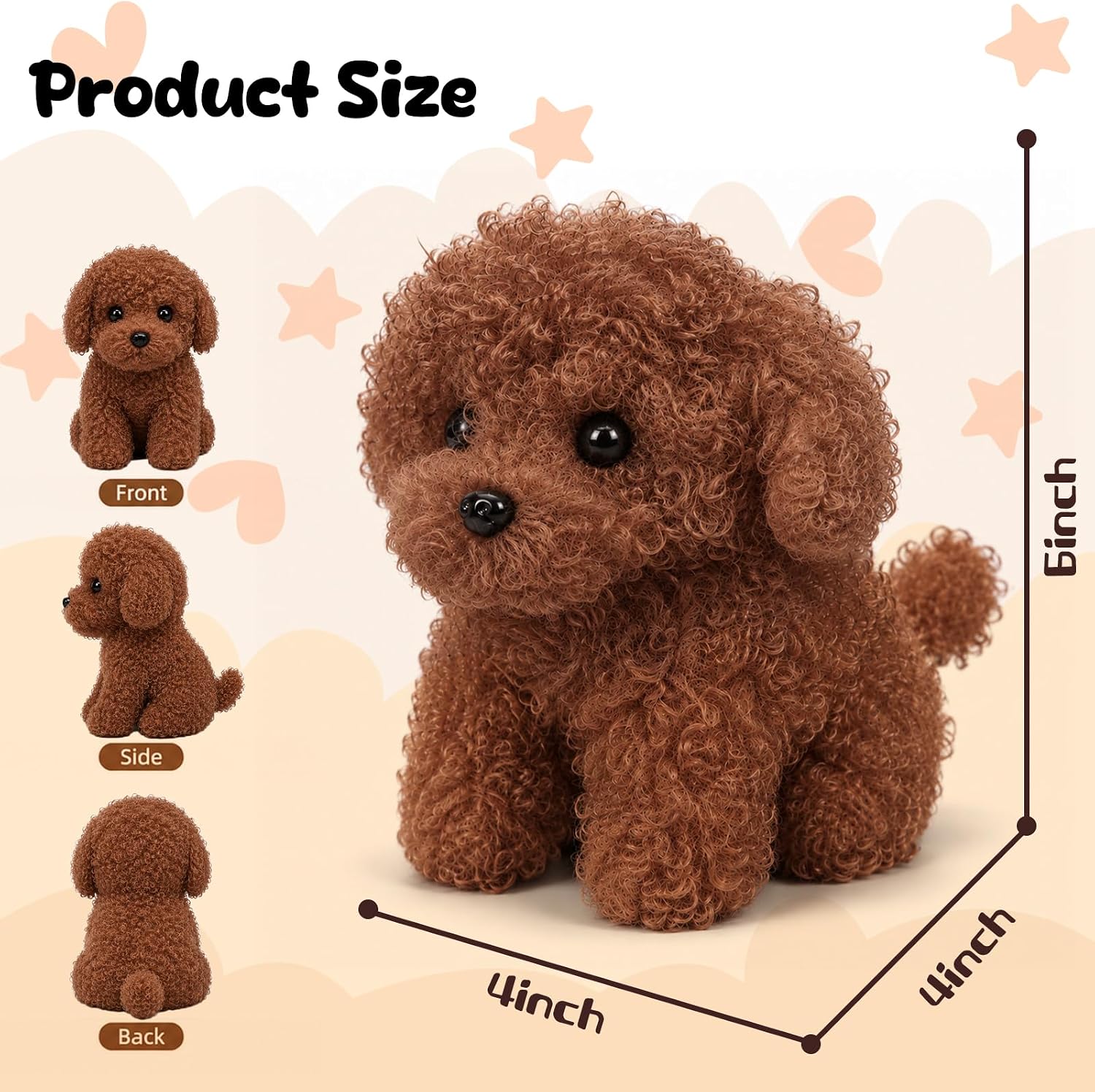 Sitting Teddy Dog Stuffed Animal Soft Plush Toy, Brown image 2