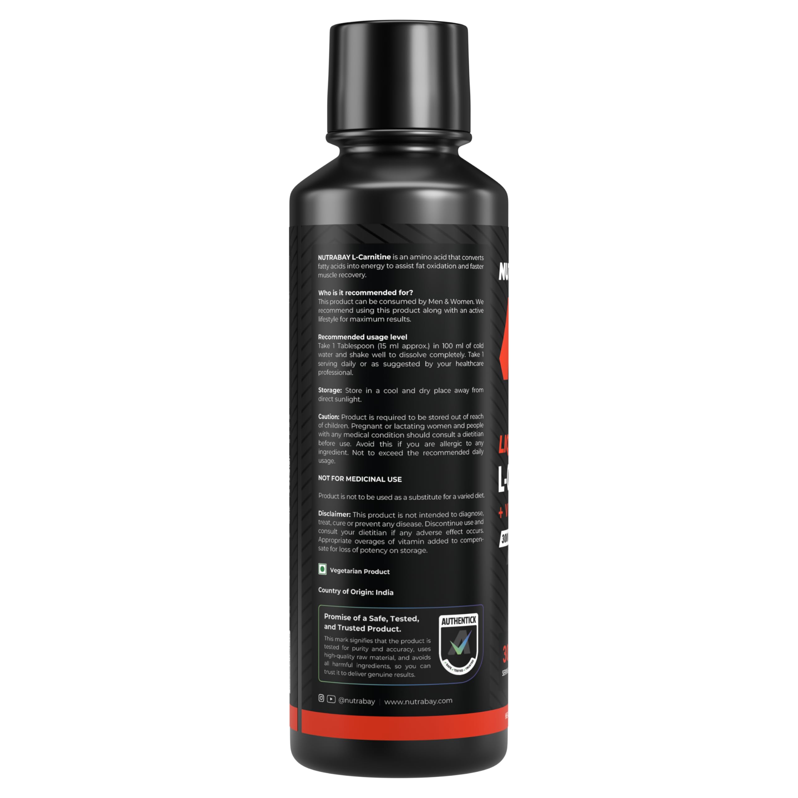 Nutrabay 3000mg Liquid L-Carnitine + Vitamin B5 - Mango Strawberry, 450 ml — Amazon image 8