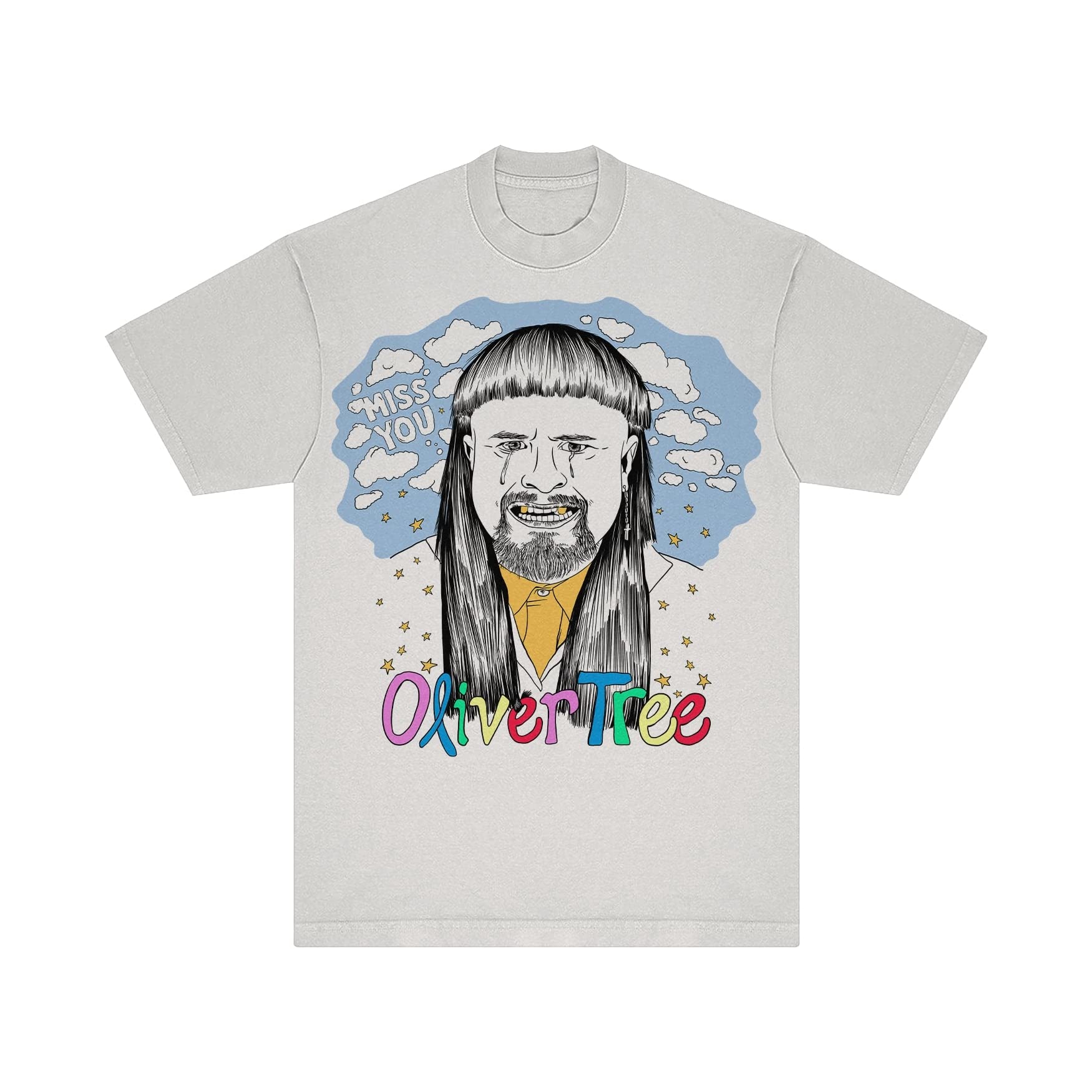 WEA Unisex-Adult Oliver Tree Miss You Cartoon T-Shirt