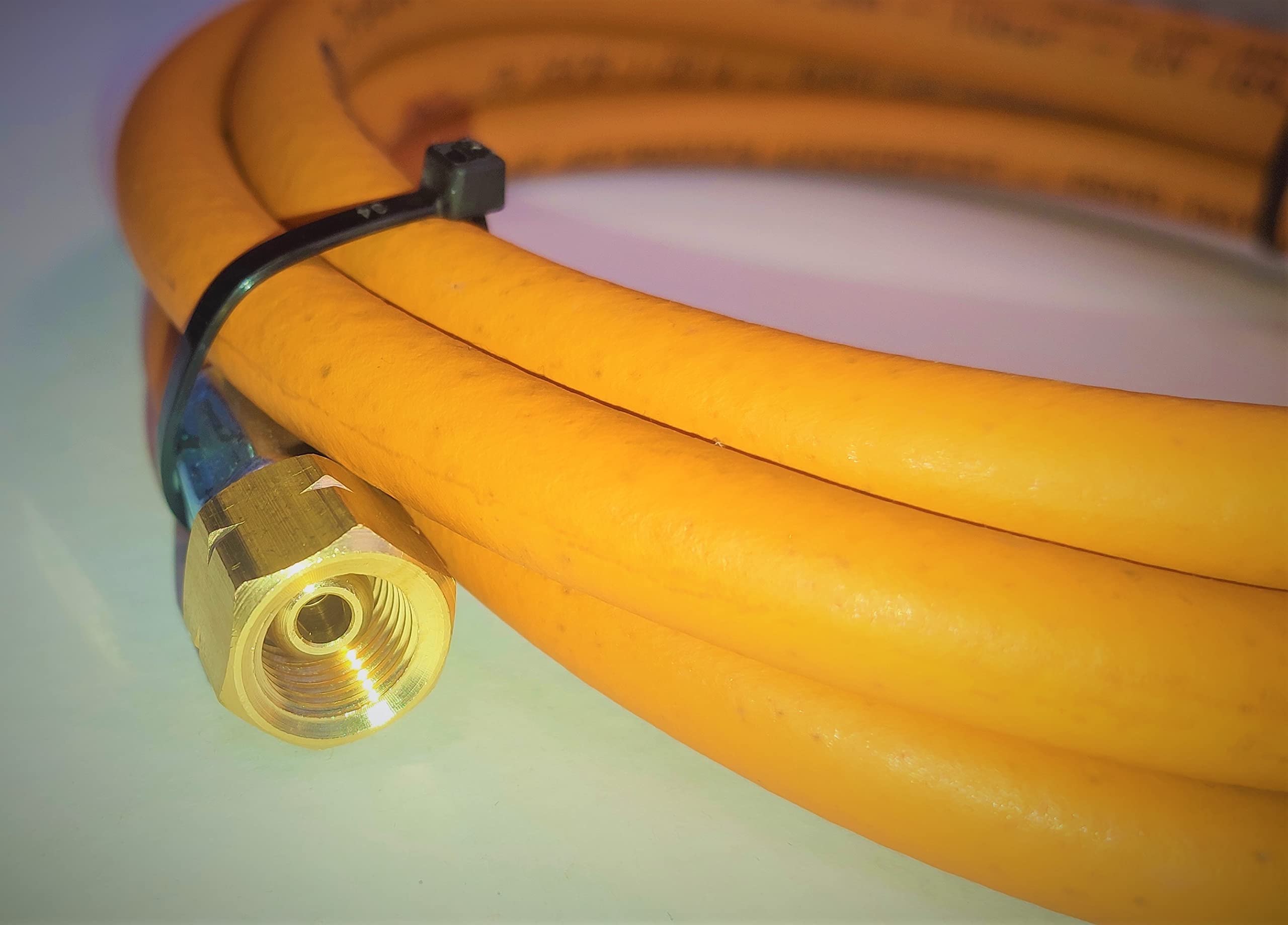 Propan Butan Gasschlauch 1500cm (15m) | 10 bar | Ø6.3mm | 1/4" - 1/4" Zoll LKS Anschluß mit Schnellkupplung | bis -30°C | Propangasschlauch | Gas Hose für Gasgrillgeräte