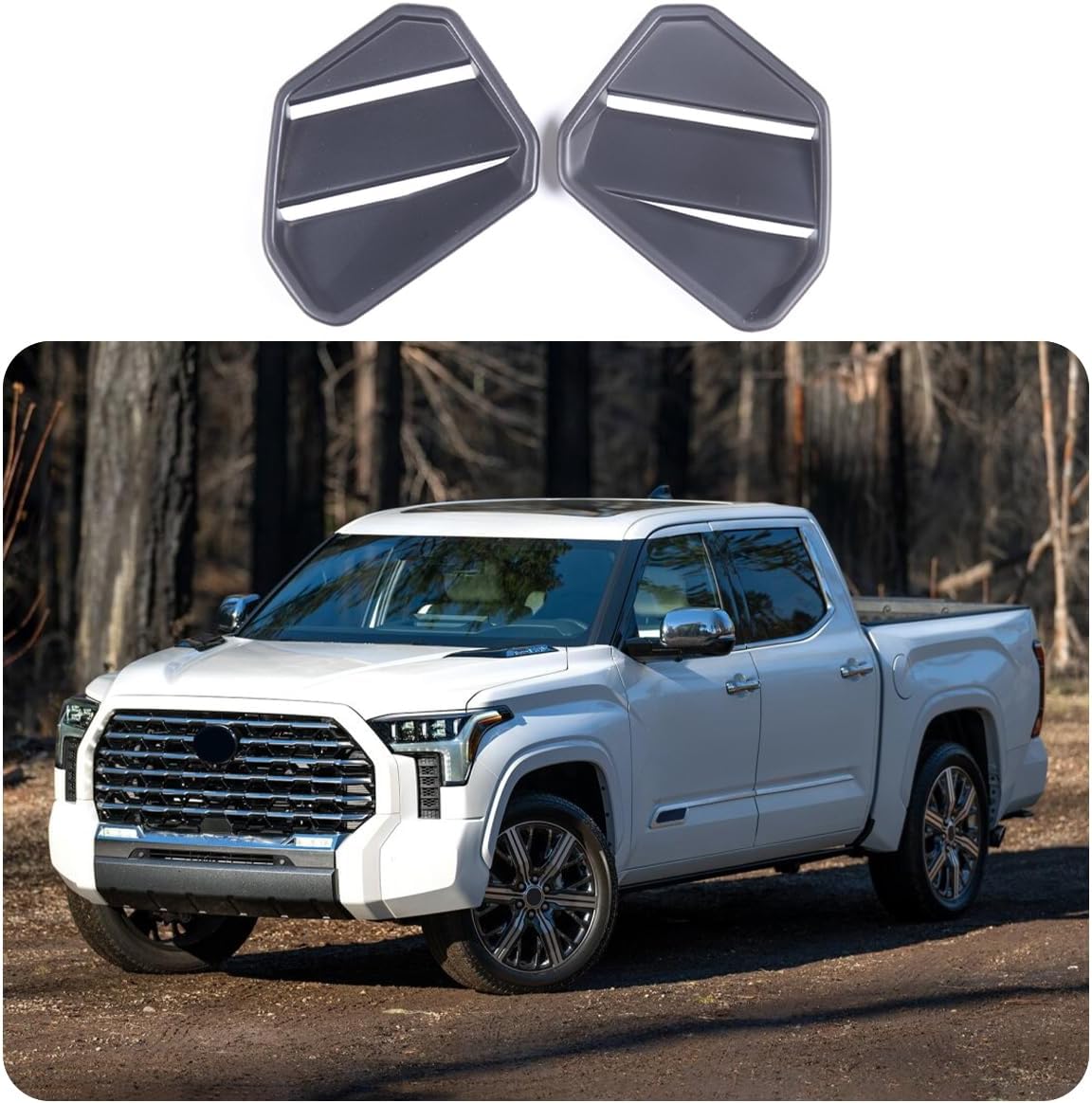 Car Accessories Fit for Toyota Tundra 2025 2024 2023 2022 Interior Dashboard Air Vent Cover Trims (Matte Black) 2PCS ABS