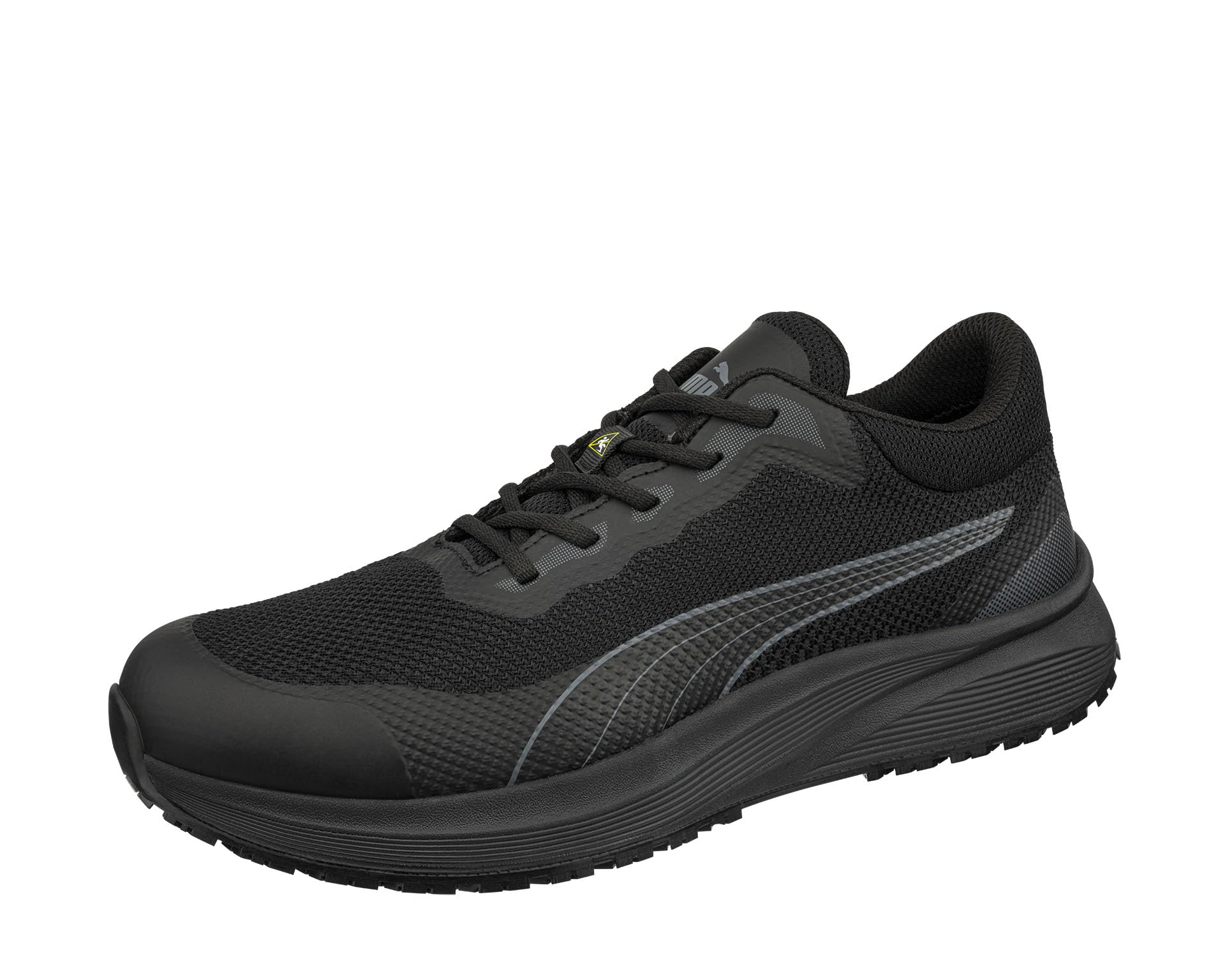PUMA Safety Spark Rutschhemmende Berufsschuhe – rutschfeste O1 Arbeitsschuhe, metallfrei, sehr leicht – ideal als Kochschuhe & Arbeits- Sneaker - Schwarz