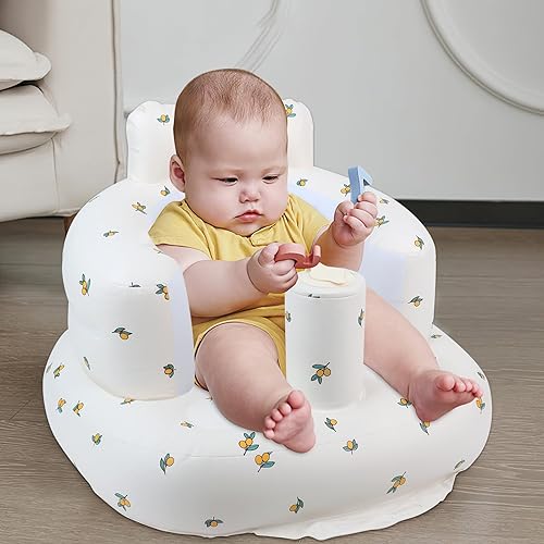 Miniatura 7 de Asiento de bebé inflable para bebés de 3 meses en adelante, asientos de suelo para sentarse, asientos de bebé para bebés, silla de bebé inflable con