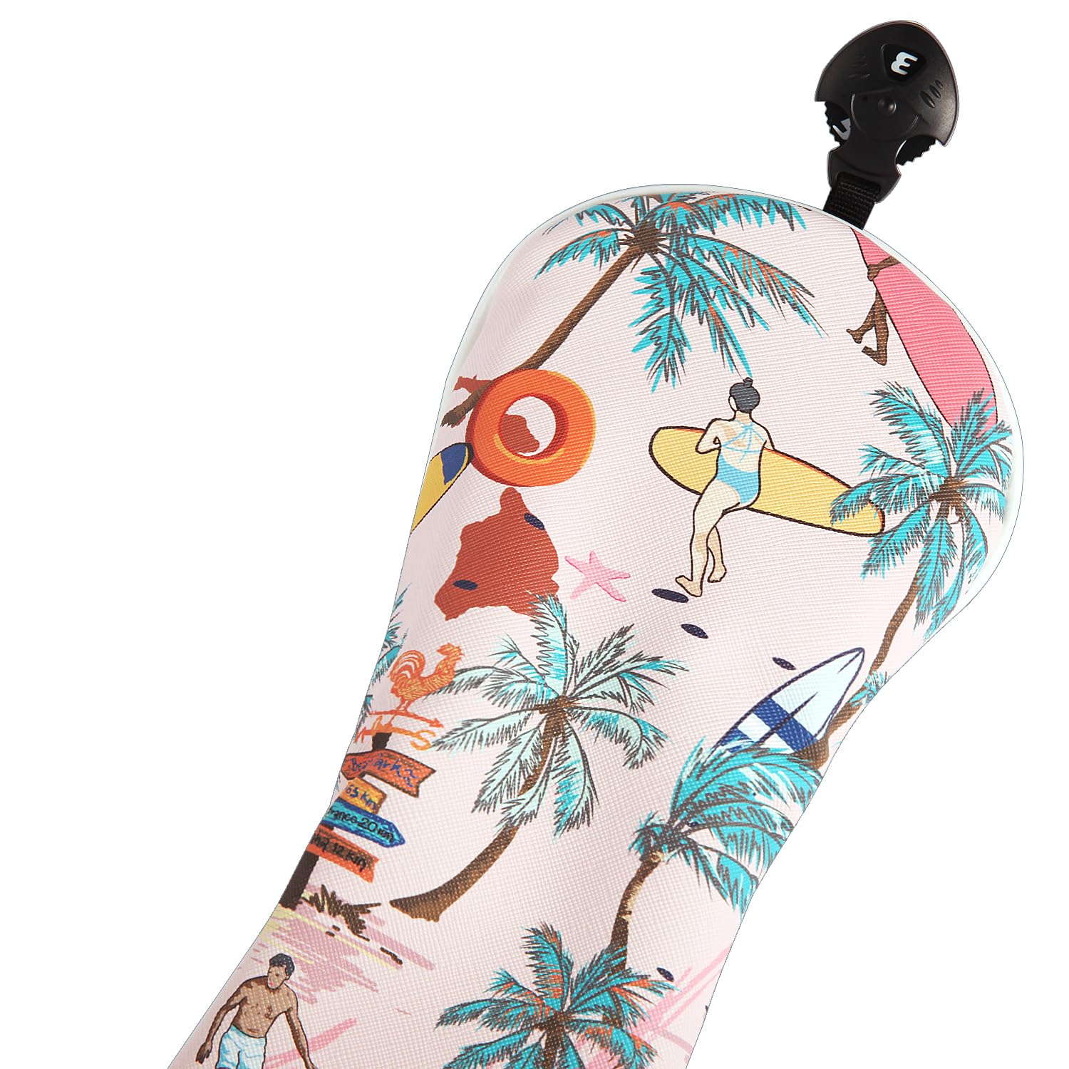 Copertura della testa di Golf Rosa Aloha Tropical Hawaiian Surf Beach per il conducente Un Set