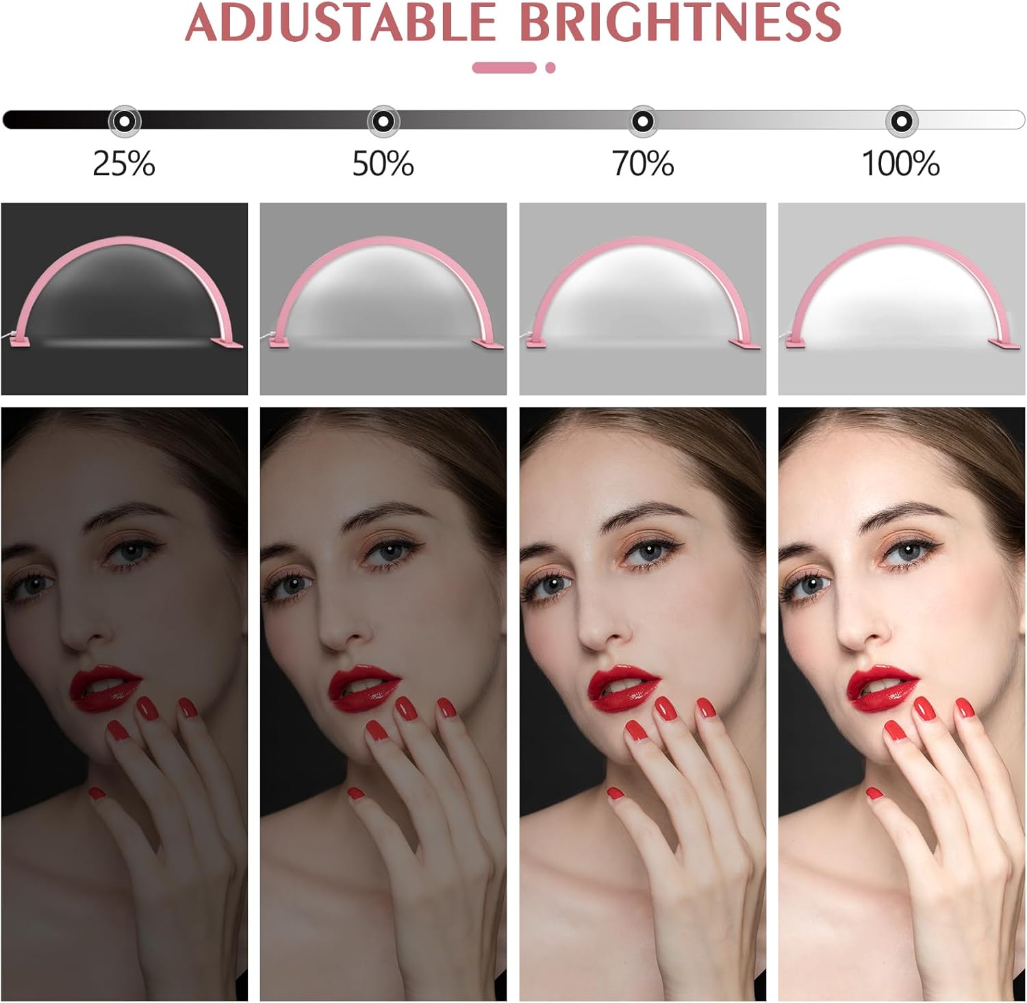 NOELNEXUS ハーフムーン ネイルデスクランプ 22インチ ハーフムーンライト ネイルデスク用 まつげエクステ用ラッシュライト