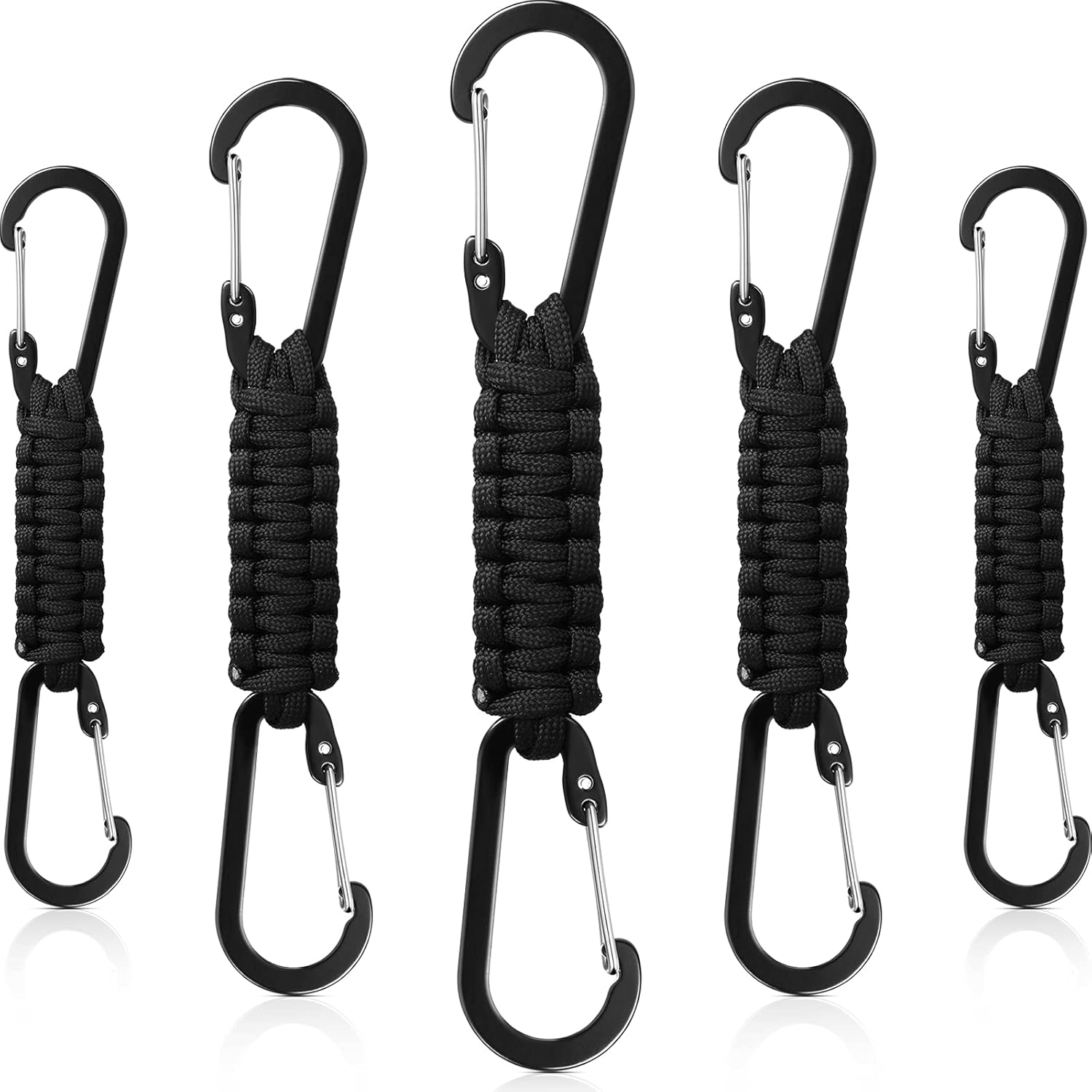 5-Pack Braided Paracord Keychain Lanyard Clips for Outdoor Gear 5-Pack Braided Paracord Keychain Lanyard Clips for Outdoor Gear