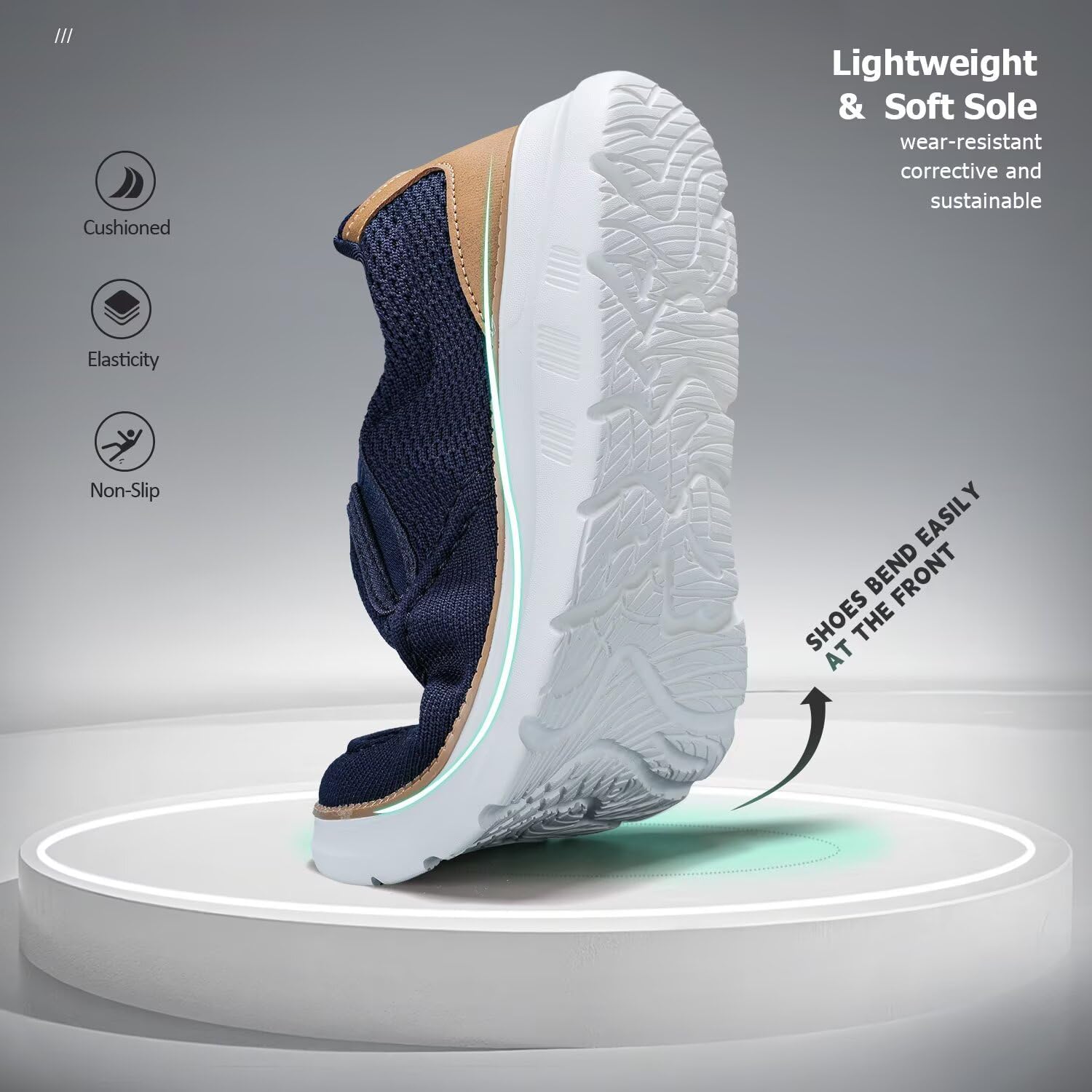 Mens Boat Shoes Casual Loafers Slip On Walking Dress Sneakers Mesh Business Oxfords Work Lightweight Soft Sole - Image 4