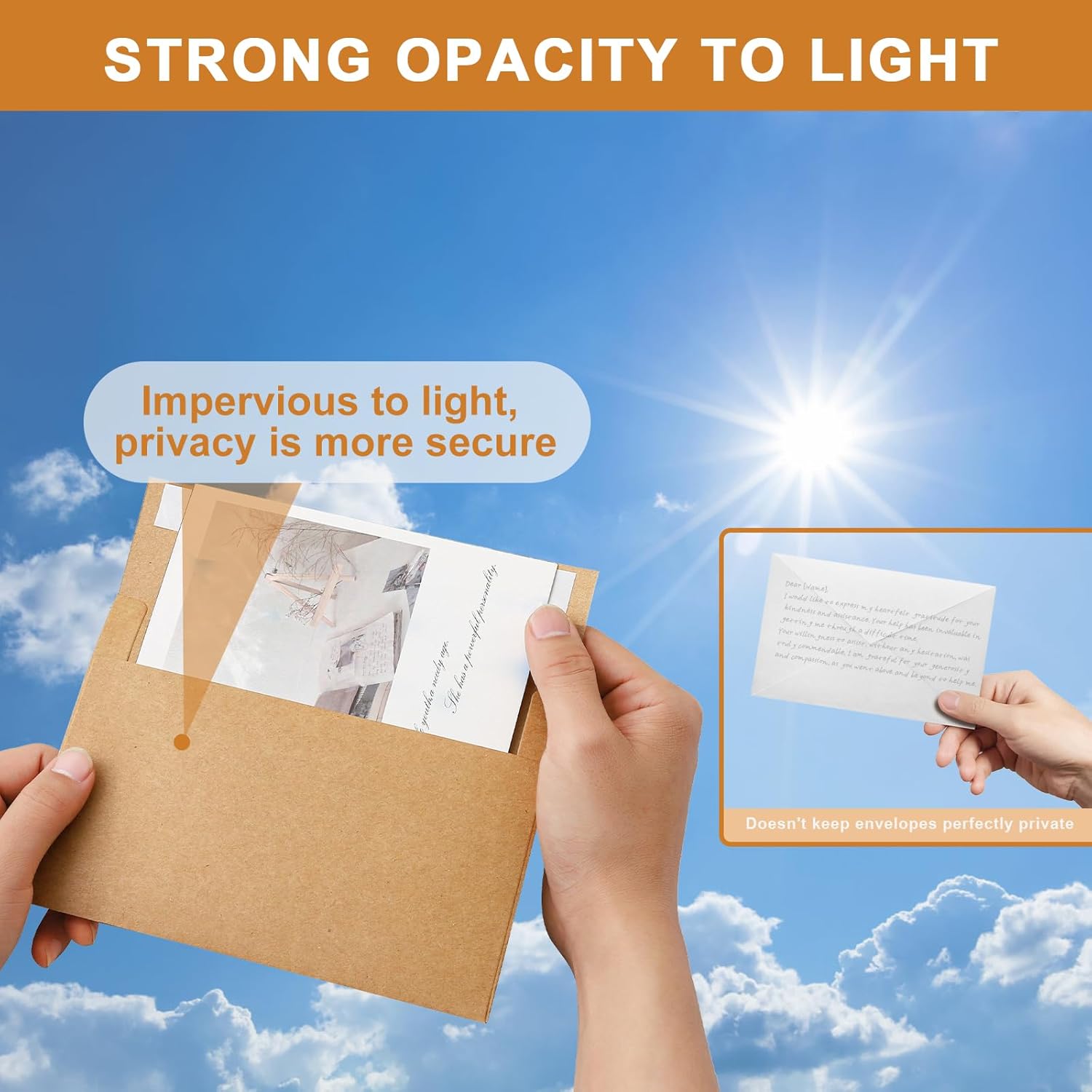 100 Packs Brown Blank Greeting Cards and Envelopes 4 x 6 Heavyweight Flat Cardstock and A4 Envelopes Printable Self Seal for Graduations, Invitations, Thank You Cards, Mailing - Image 6