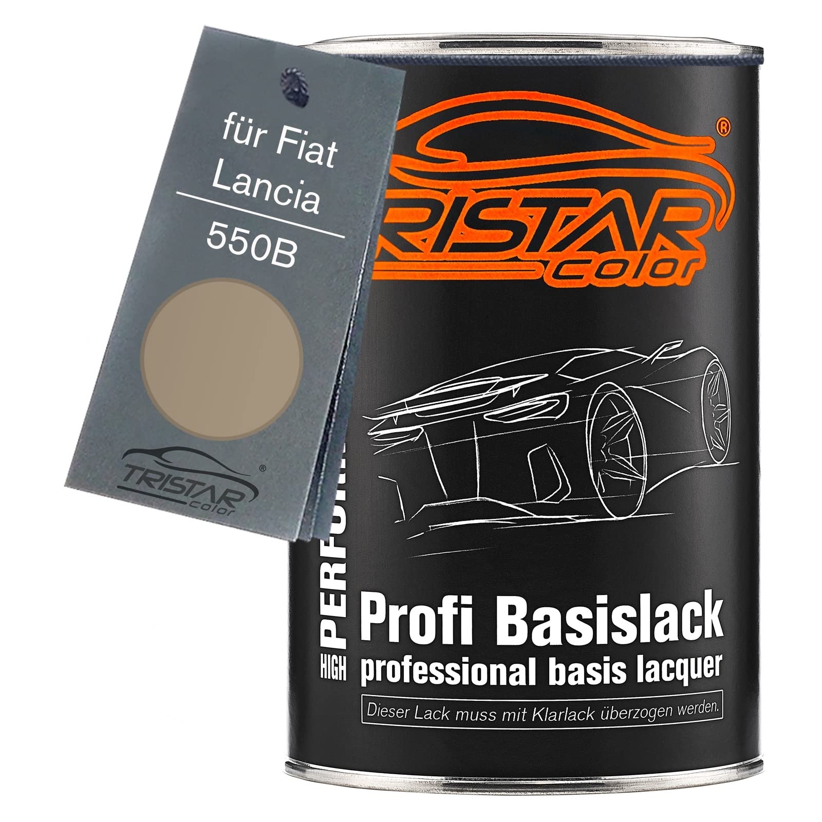 Kit Spray Vernice Auto TRISTARcolor Per Fiat/Lancia 550B Beige Sabbia Metallic – Base + Trasparente Lucido 400 Ml – Made In Germany