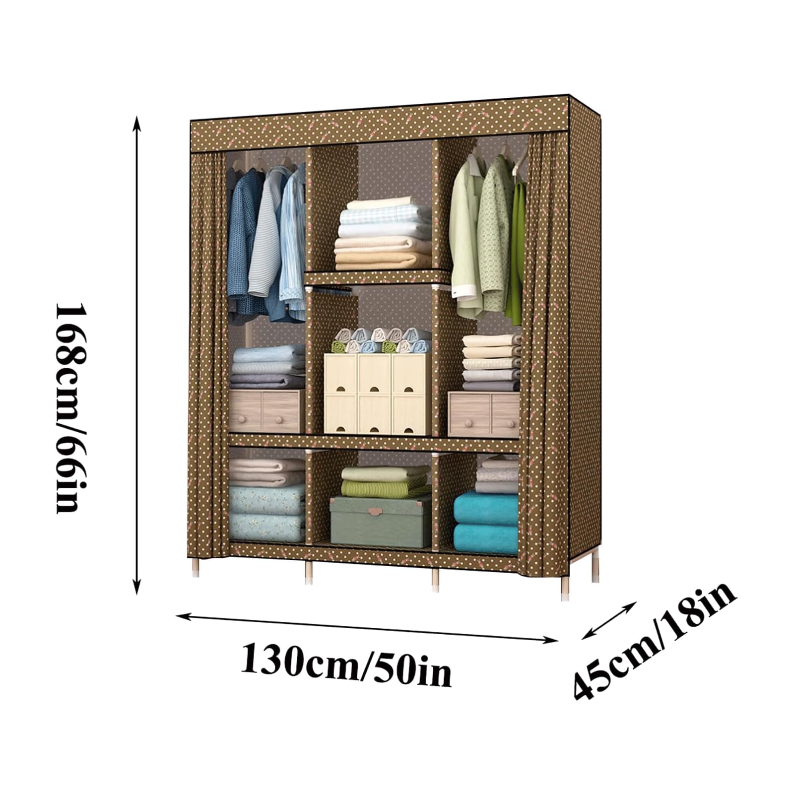 Amazon｜衣類ラック 安定した構造 ワードローブ クローゼット ファーム