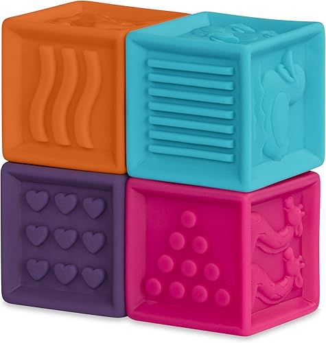 Vista 12 de B. toys Bloques de bebé y apilamiento - 10 bloques numerados y 5 anillos coloridos - Juego de construcción para bebés - Juguetes educativos - Una