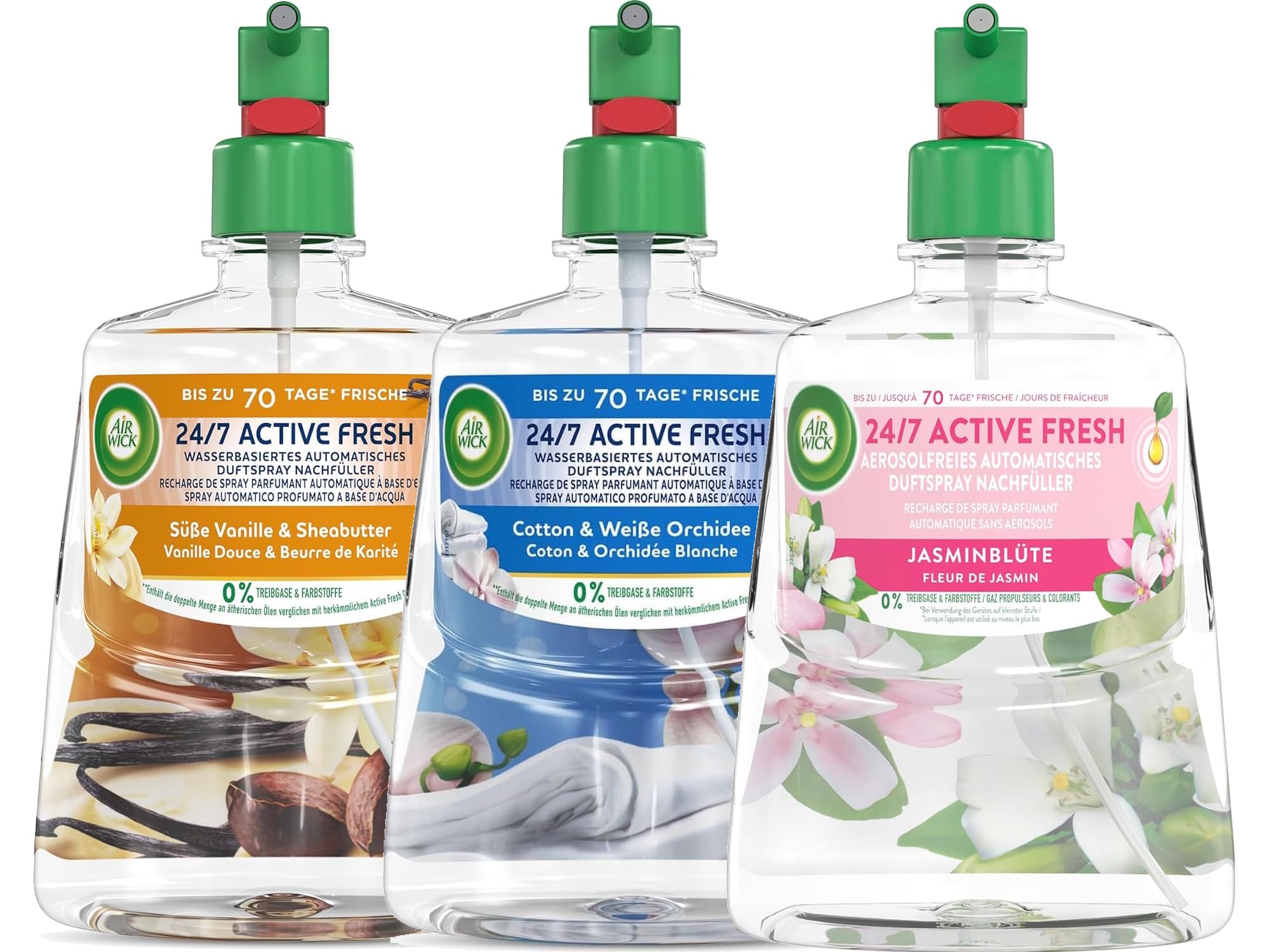 Air Wick Active Fresh – Wasserbasierter Automatischer Lufterfrischer – Raumduft Florale Düfte – 3 x 228 ml Nachfüller Drogerie & Körperpflege