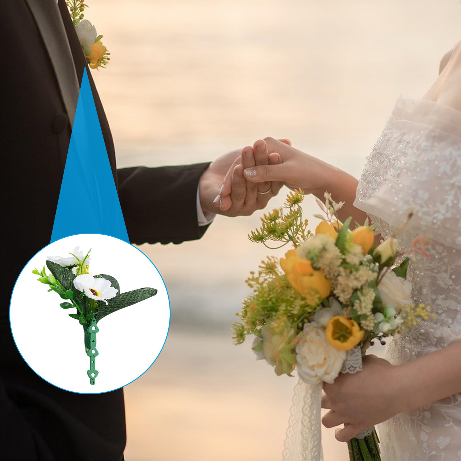 PATIKIL Boutonnieres Florales Imanes Broches de Corsage 45 Pares Imanes de Flor Pins Boutonnieres Corsage para Hacer Flores DIY Boda, Verde