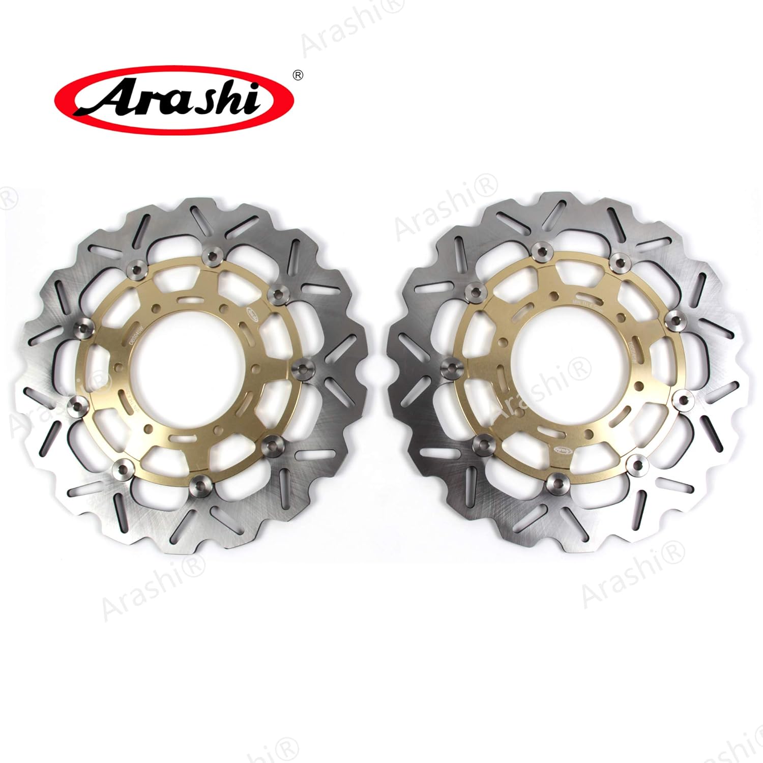 Arashi Front Wheel Rim and Brake Discs Rotors for Suzuki GSXR 600 750 2008-2010, GSXR 1000 2009-2016, Motorcycle Replacement Accessories Parts Matte Black