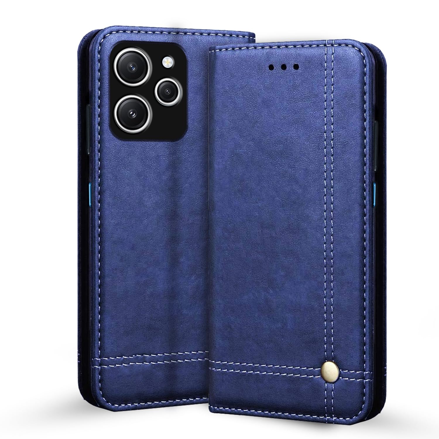 Pikkme Redmi 12 4G Flip Cover | Strong Magnetic Closure | Genuine PU Leather Finish | Wallet Style with Inbuilt Pocket & Stand | Premium Look Magnetic Flip Case (Blue) (B0CV5JC7HM) Amazon Price History, Amazon Price Tracker