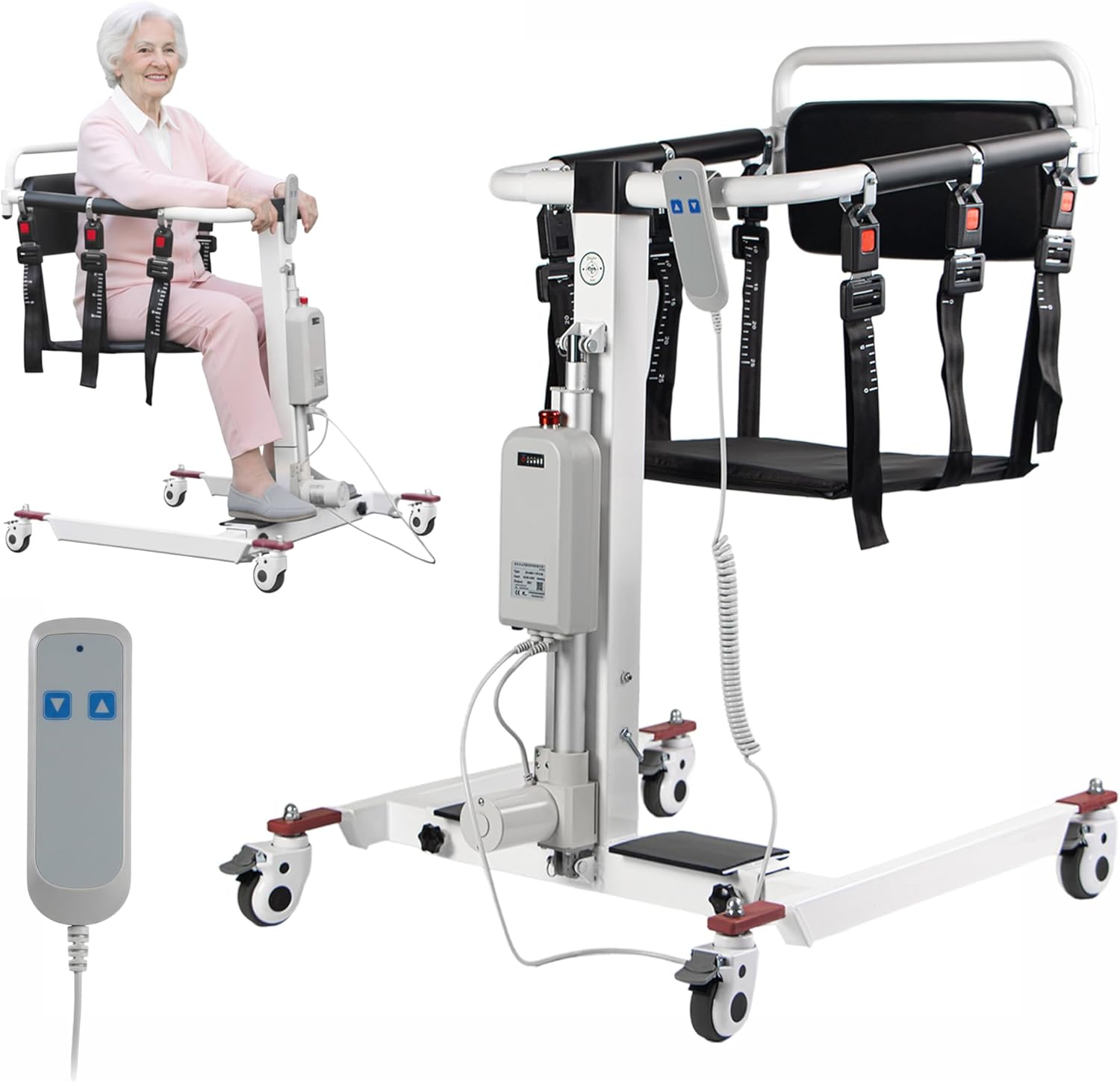 Electric Patient Lift Transfer Chair, Transfer Chairs for Seniors, Lift Assit Chair for Elderly and Disabled, Transfer Wheelchair to Car Device, Sit to Stand Lift Aid