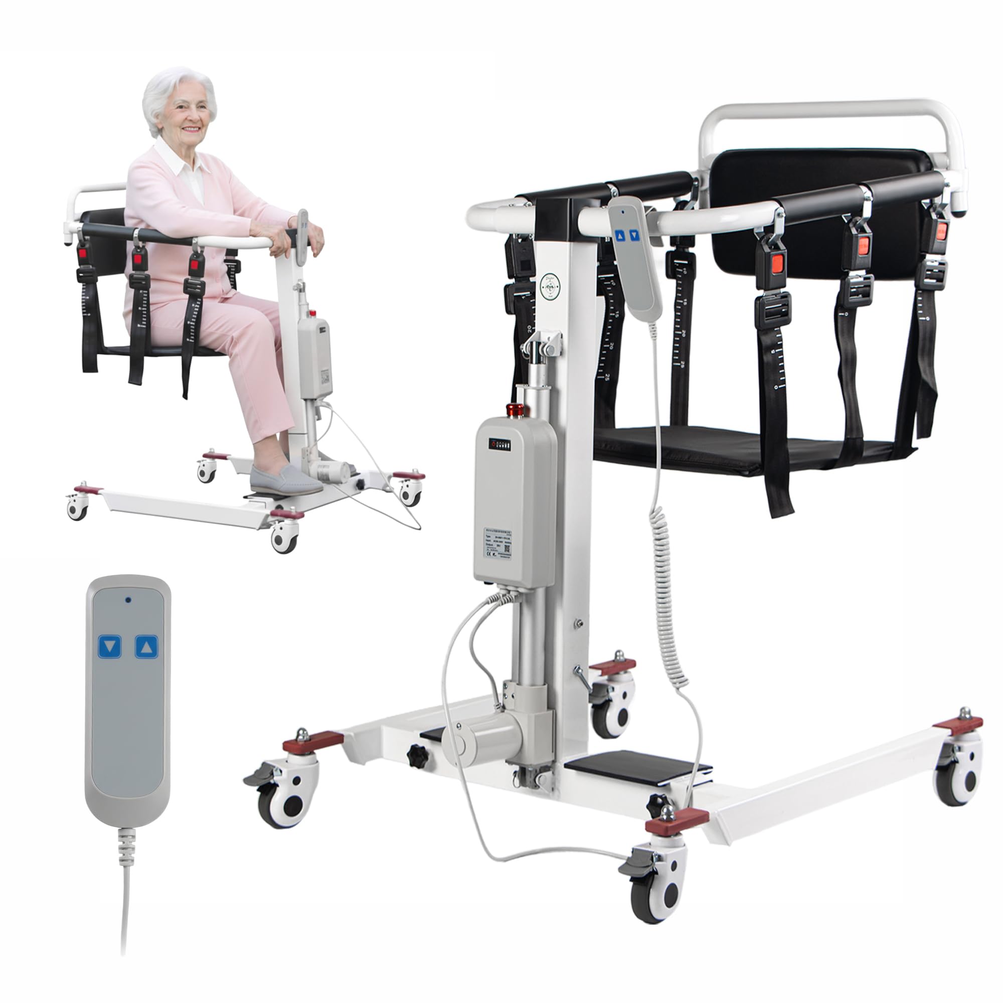 Photo 1 of Electric Patient Lift Transfer Chair, Transfer Chairs for Seniors, Lift Assit Chair for Elderly and Disabled, Transfer Wheelchair to Car Device, Sit to Stand Lift Aid