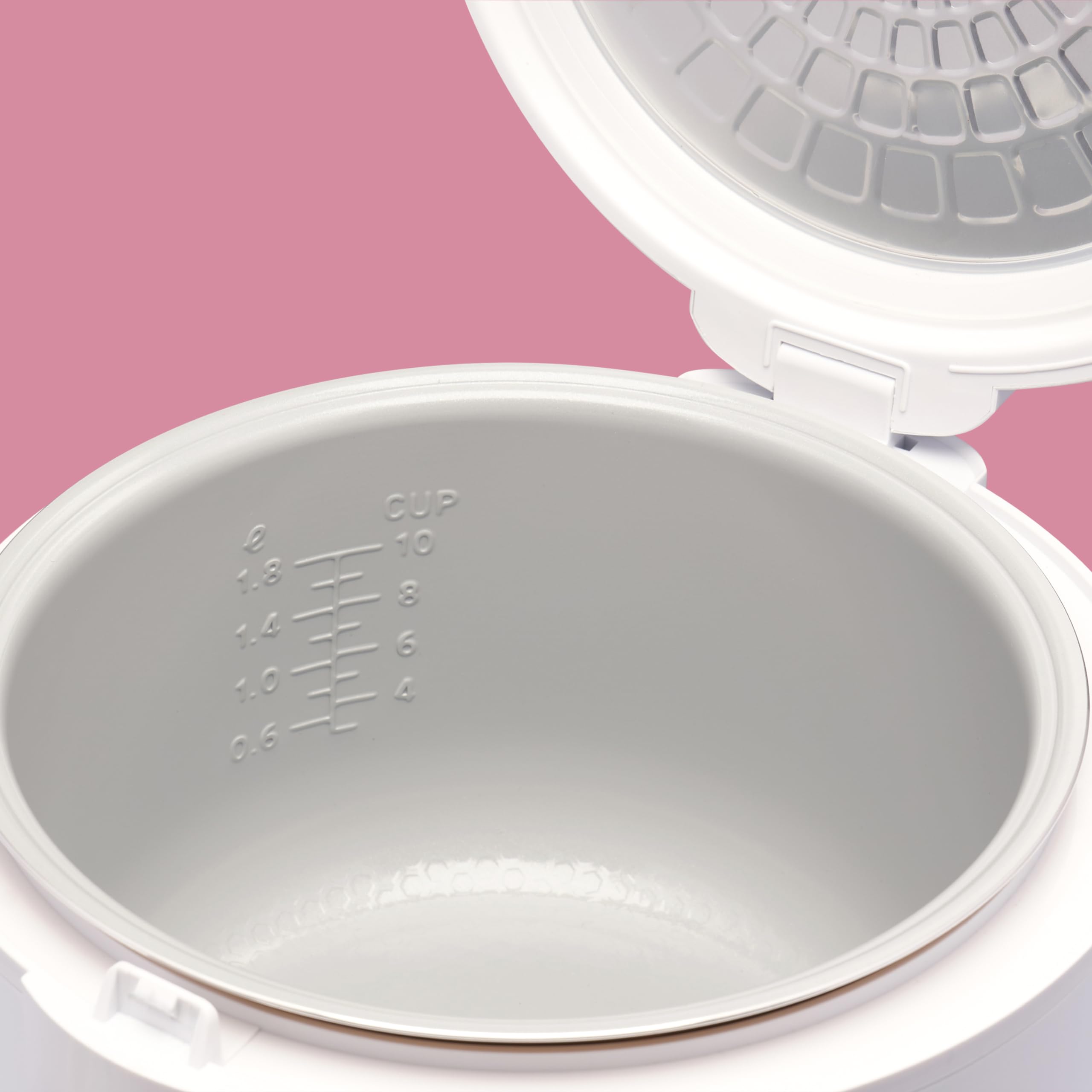 Reishunger Cuociriso Elettrico e Vaporiera con Funzione di Mantenimento del Caldo, Bianco - Per 1-6 Persone - Preparazione Rapida Senza Bruciature - Rivestimento Ceramico