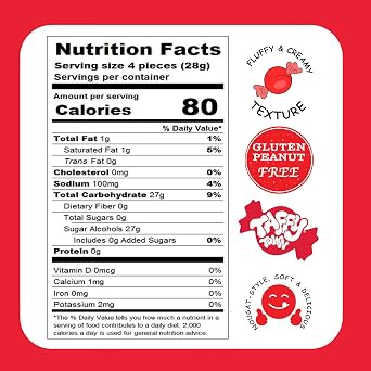 Taffy Town Candies- Sugar Free Vanilla, Gourmet, Nougat-Style Candy, Soft & Delicious, Sumer Snack Treats, Party Good Candies, 2.5 lbs