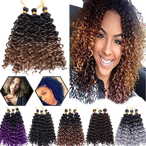 Hairro Extensiones de cabello sintético rizado afro Marlybob para mujeres negras, 3 paquetespaquete