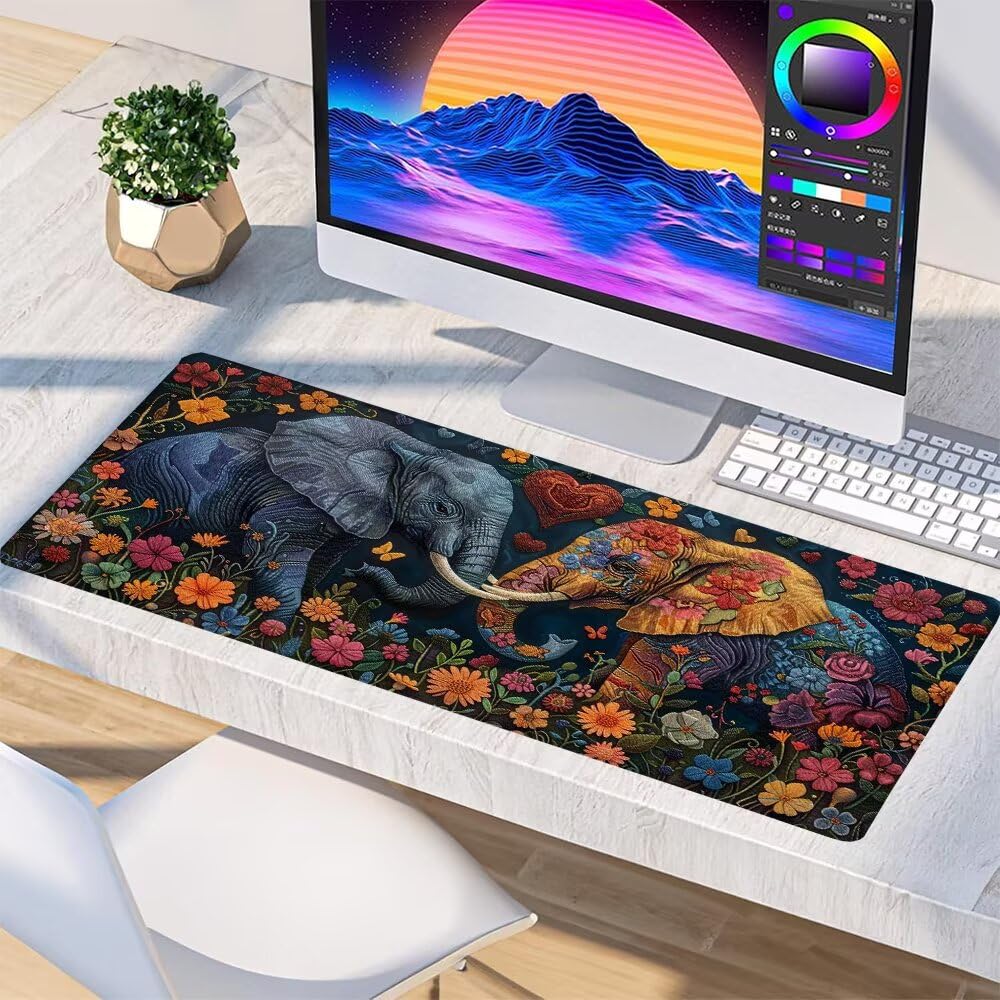 Alfombrilla Ratón XXL 900x400x3mm Mouse Pad Elefante 7-R91I5