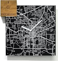 Vista 19 de Modern Wall Clock - Black Aluminum with Silver Fiber Laser Engraving - Square - Contemporary Design - Personalized City Map - Home Town - Location