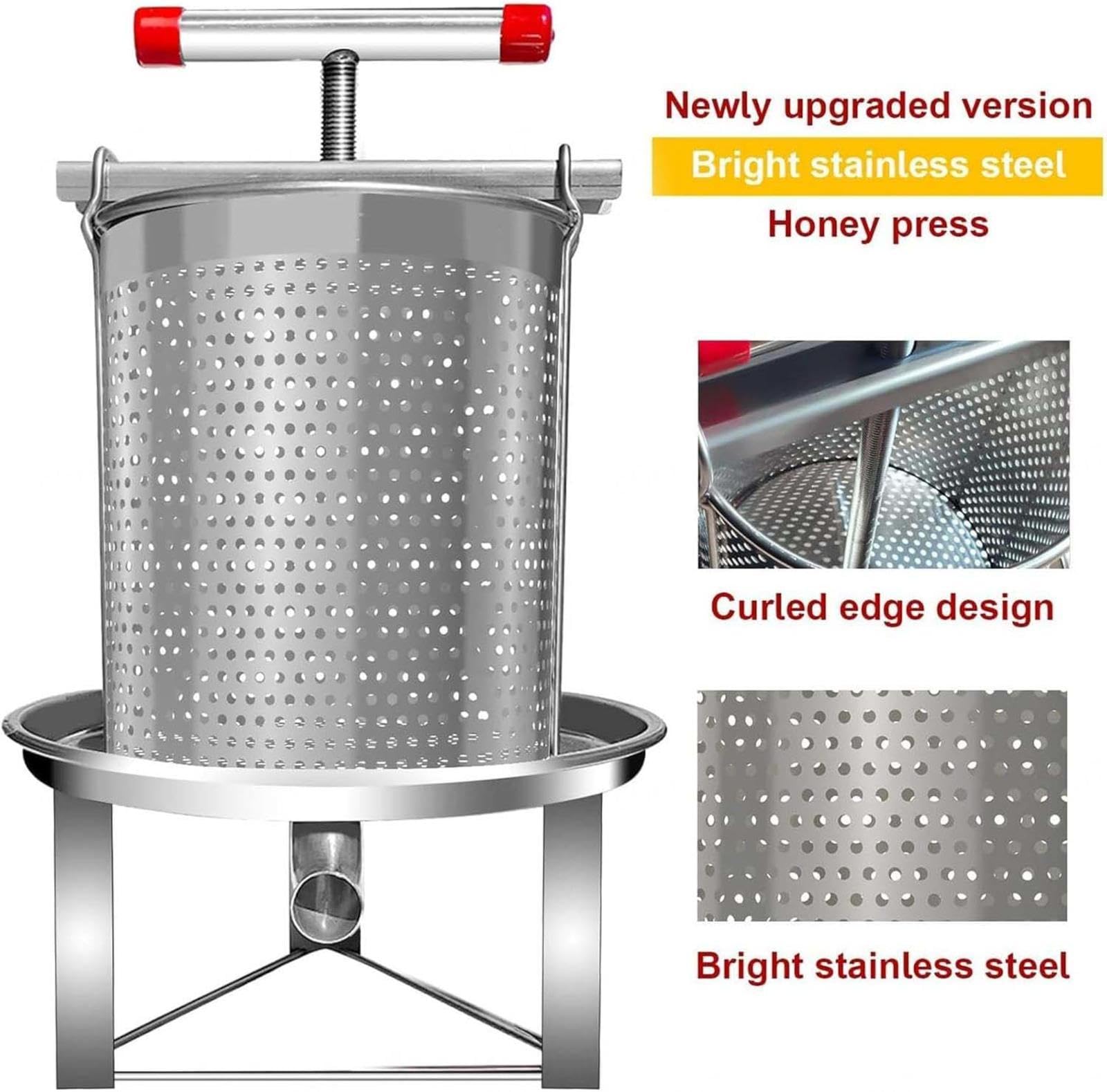 smielatore manuale pressa per miele in acciaio large bee honey press extractor Attrezzatura apicoltura per estrarre il miele forniture api miele,vino,frutta,cera